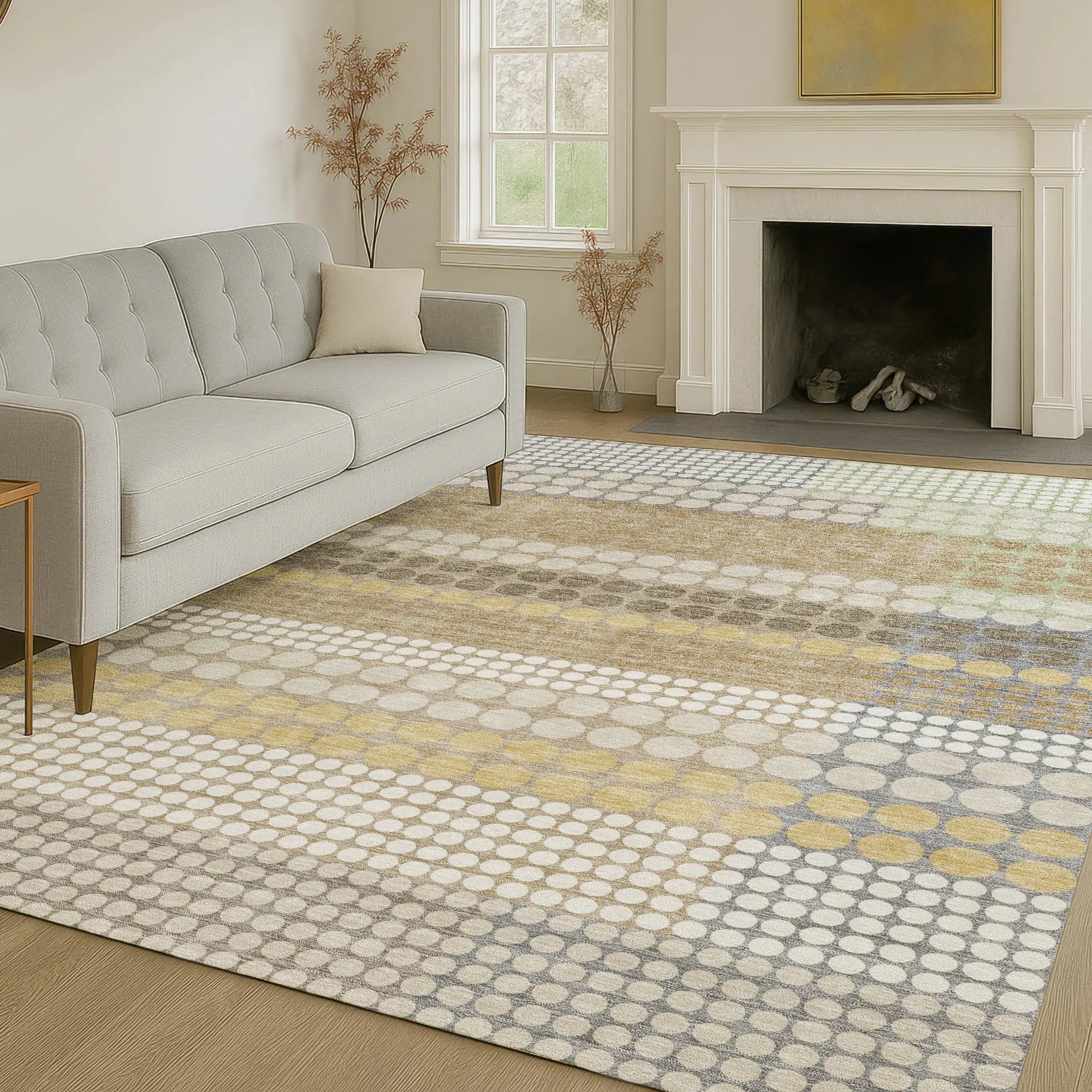10' X 14' Beige And Ivory Geometric Washable Indoor Outdoor Area Rug Homeroots Outdoor