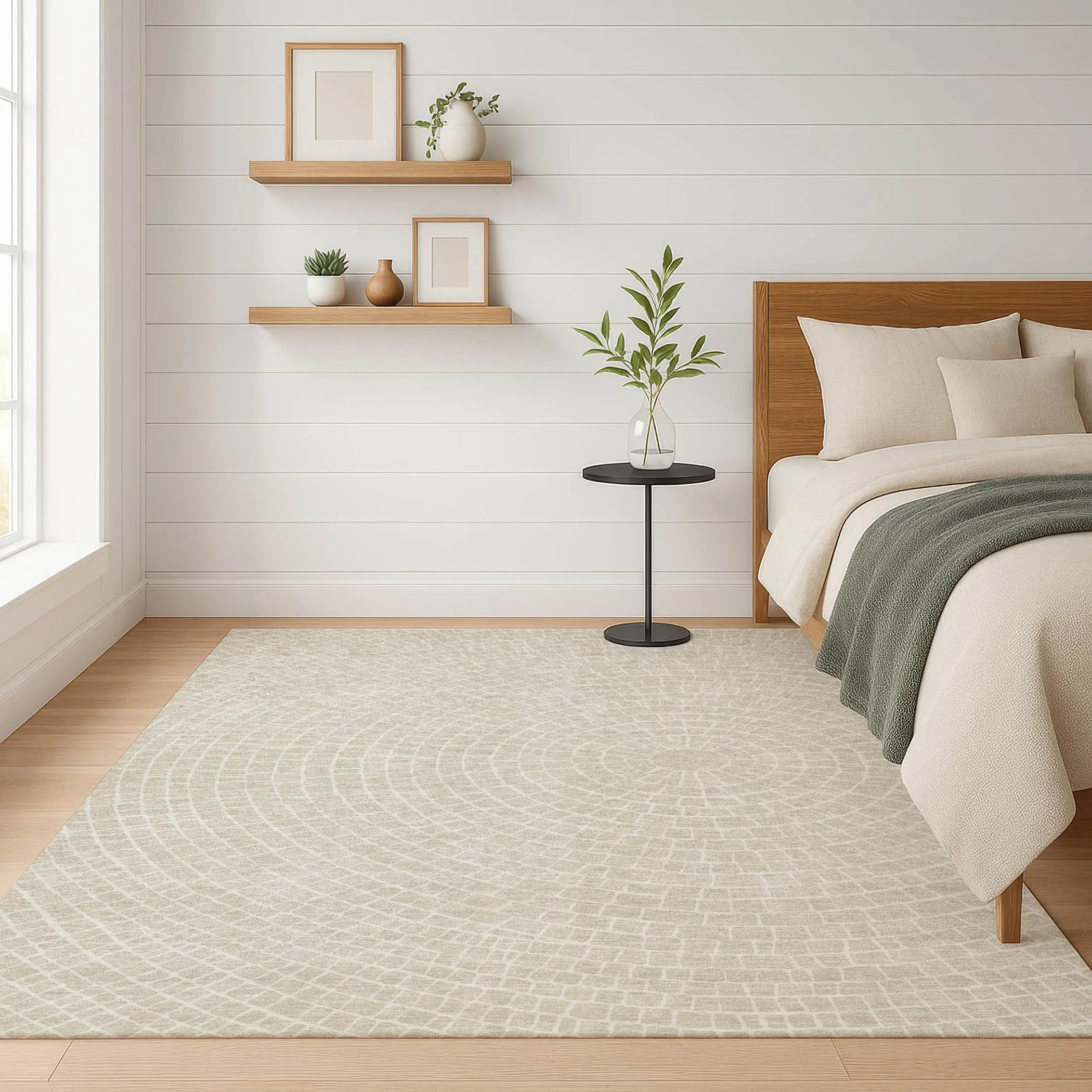 10' X 14' Beige And Ivory Geometric Washable Indoor Outdoor Area Rug Homeroots Outdoor