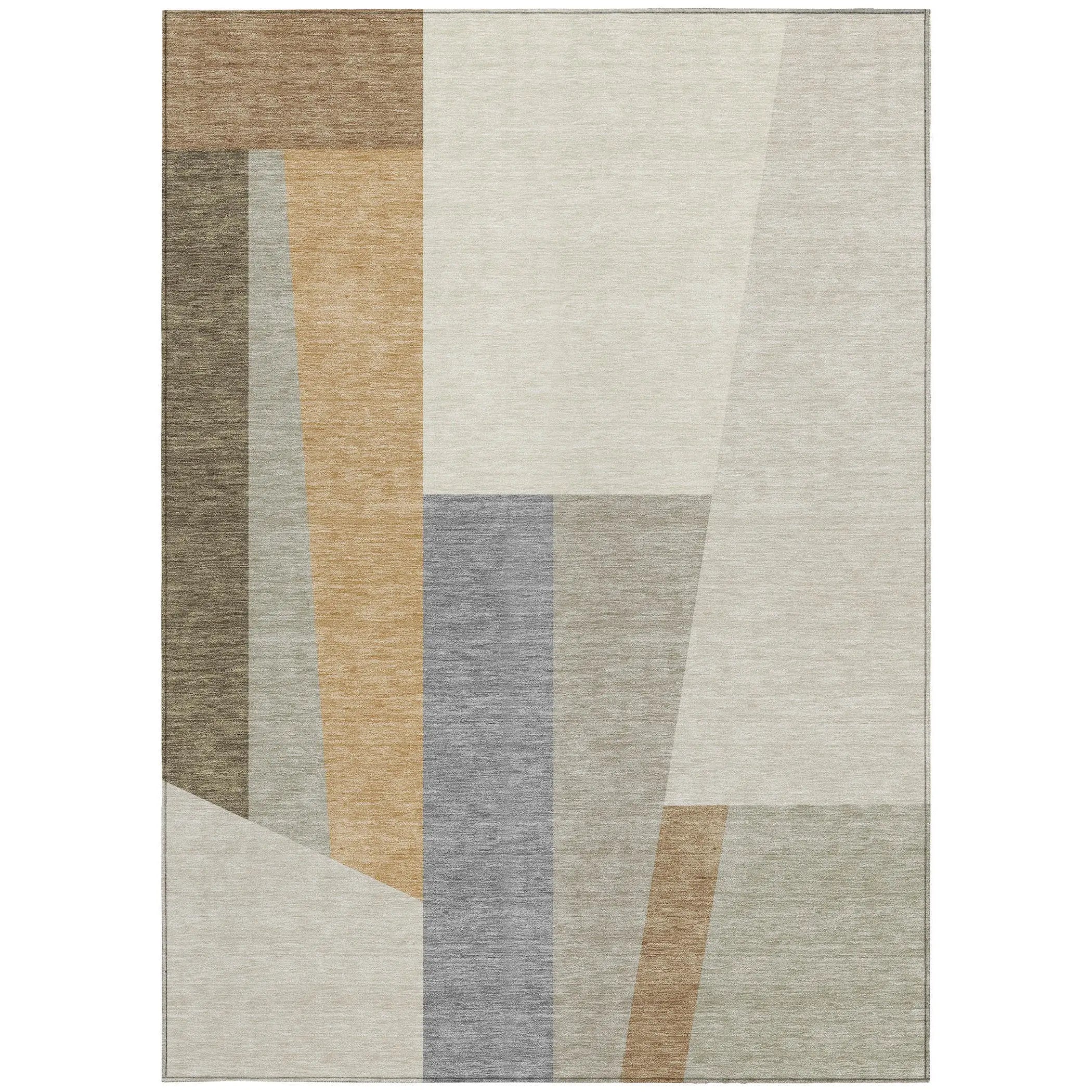 10' X 14' Beige And Ivory Geometric Washable Indoor Outdoor Area Rug Homeroots Outdoor