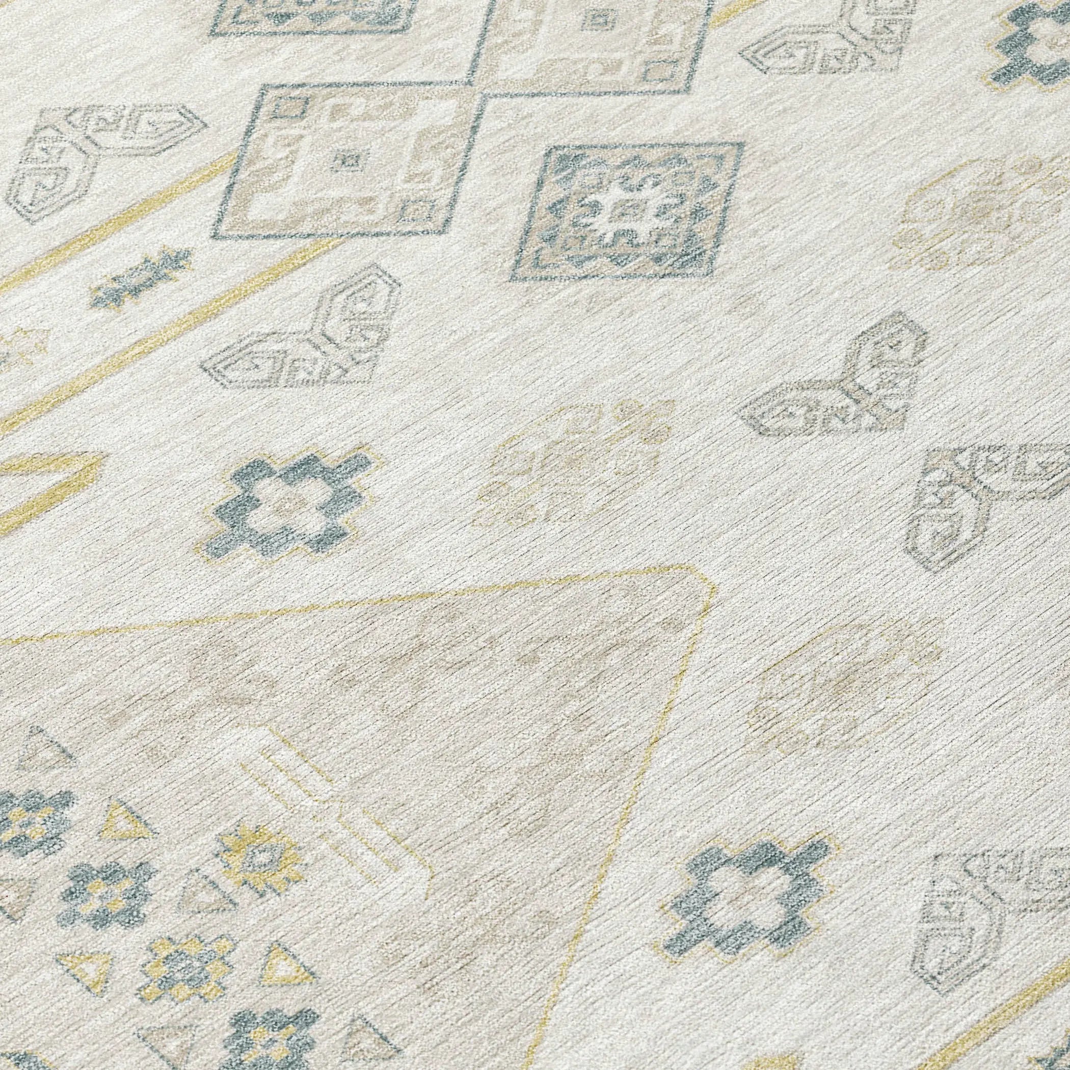 10' X 14' Beige And Ivory Geometric Washable Indoor Outdoor Area Rug Homeroots Outdoor