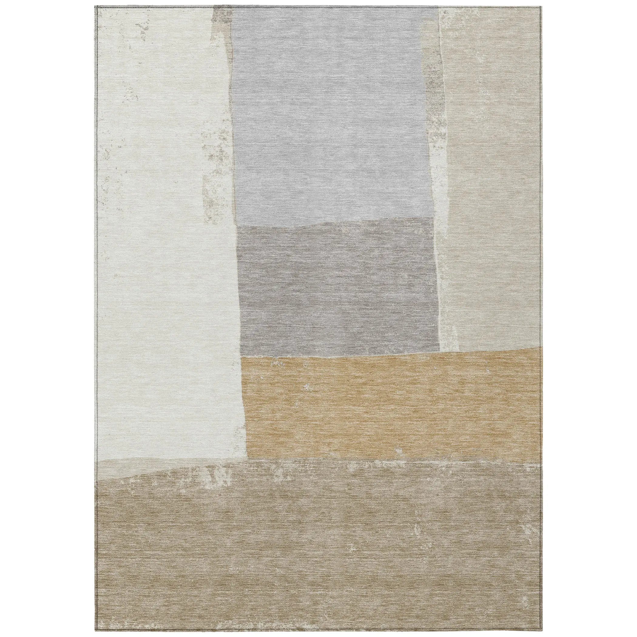 10' X 14' Beige And Ivory Geometric Washable Indoor Outdoor Area Rug Homeroots Outdoor