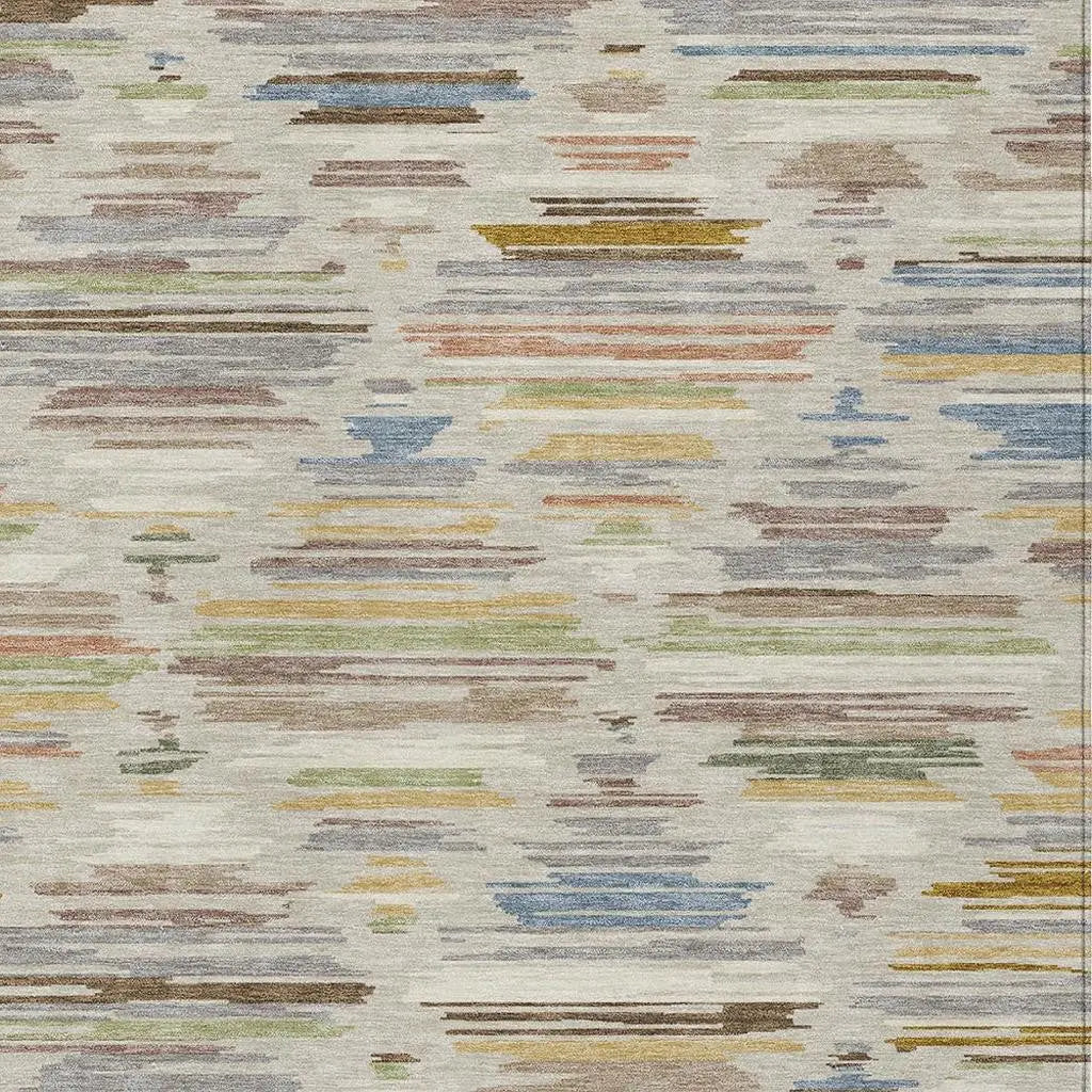10' X 14' Beige And Ivory Southwestern Washable Indoor Outdoor Area Rug Homeroots Outdoor