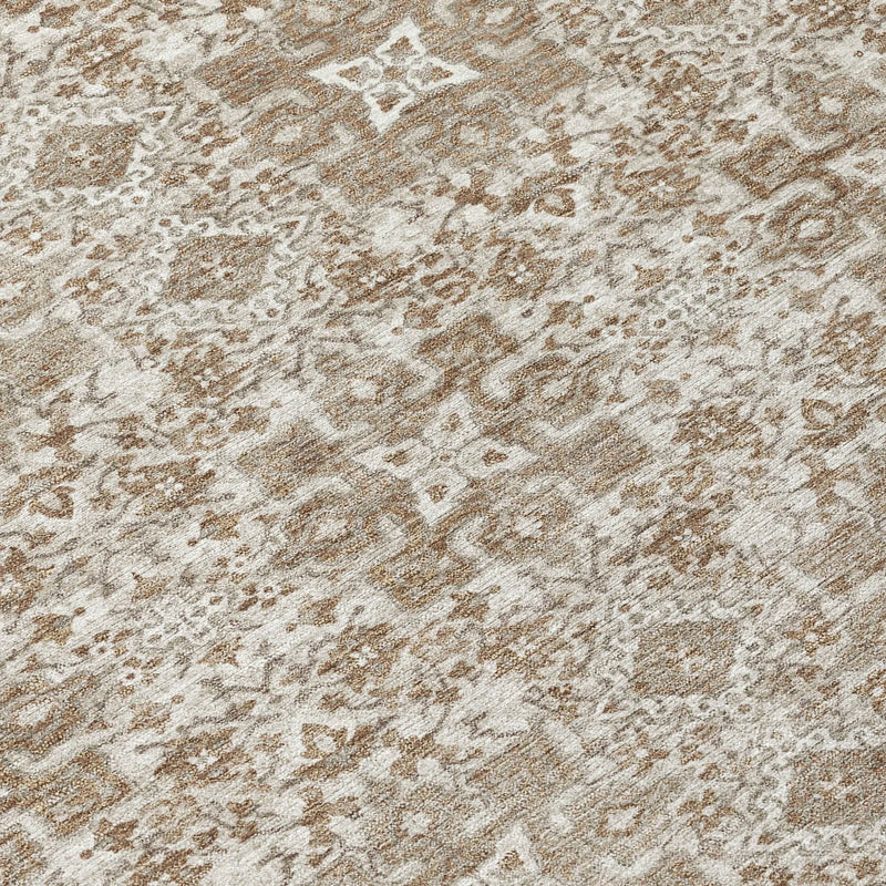 10' X 14' Beige And Khaki Oriental Washable Indoor Outdoor Area Rug Homeroots Outdoor