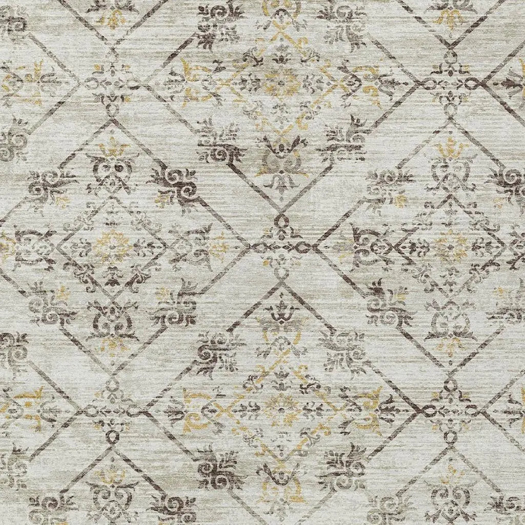 10' X 14' Beige And Sky Blue Geometric Washable Indoor Outdoor Area Rug Homeroots Outdoor