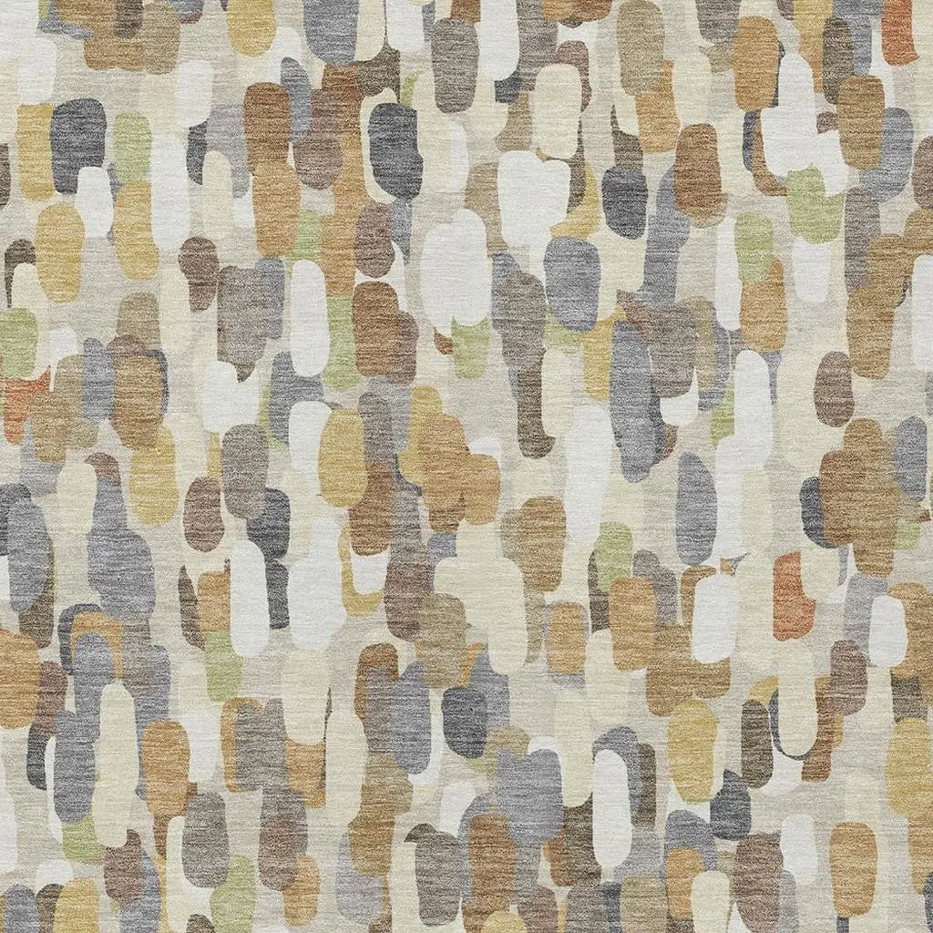 10' X 14' Beige And Taupe Abstract Washable Indoor Outdoor Area Rug Homeroots Outdoor