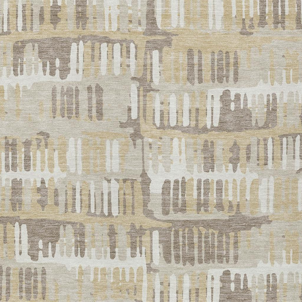 10' X 14' Beige And Taupe Abstract Washable Indoor Outdoor Area Rug Homeroots Outdoor