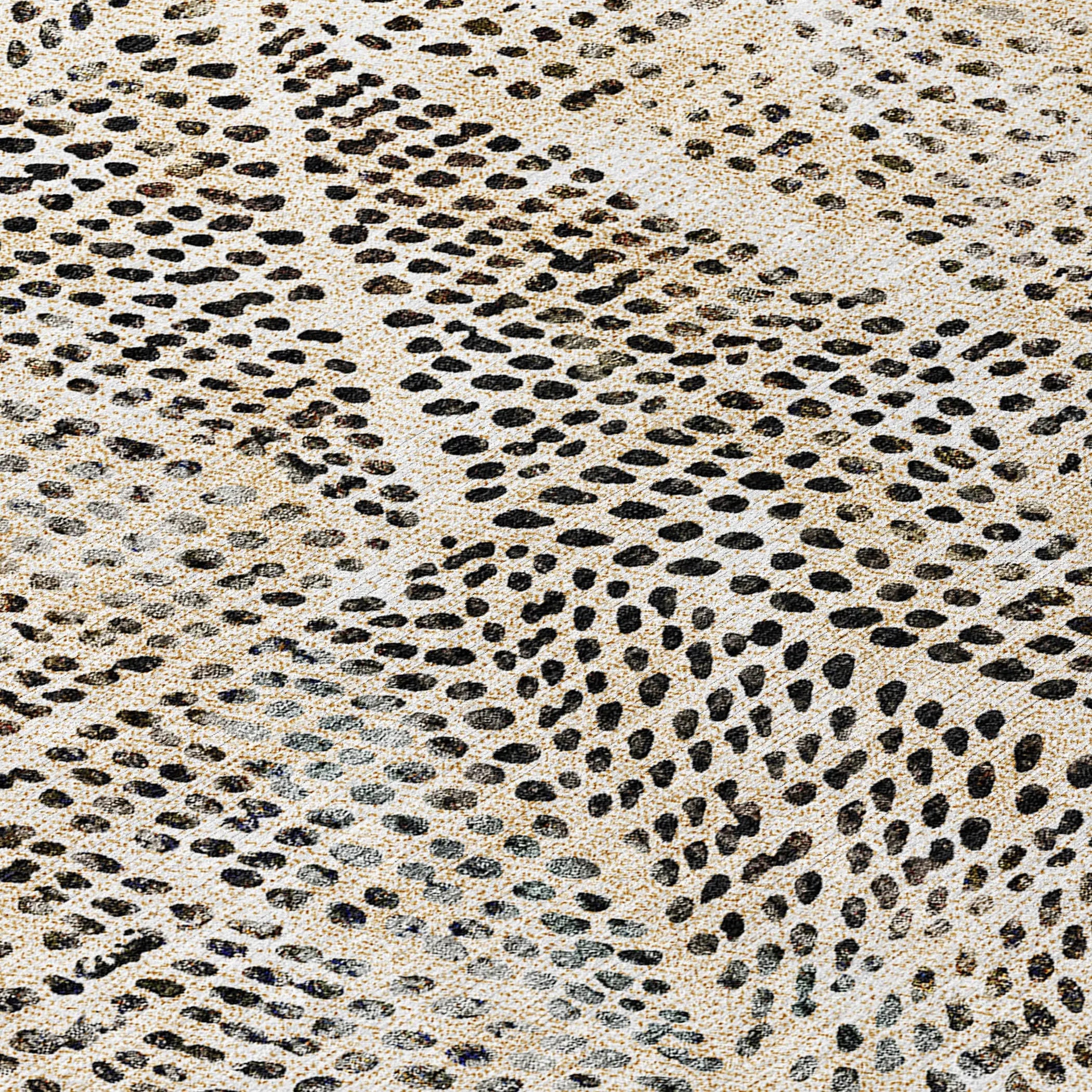 10' X 14' Beige Ivory And Black Geometric Washable Indoor Outdoor Area Rug - GreatEagleInc