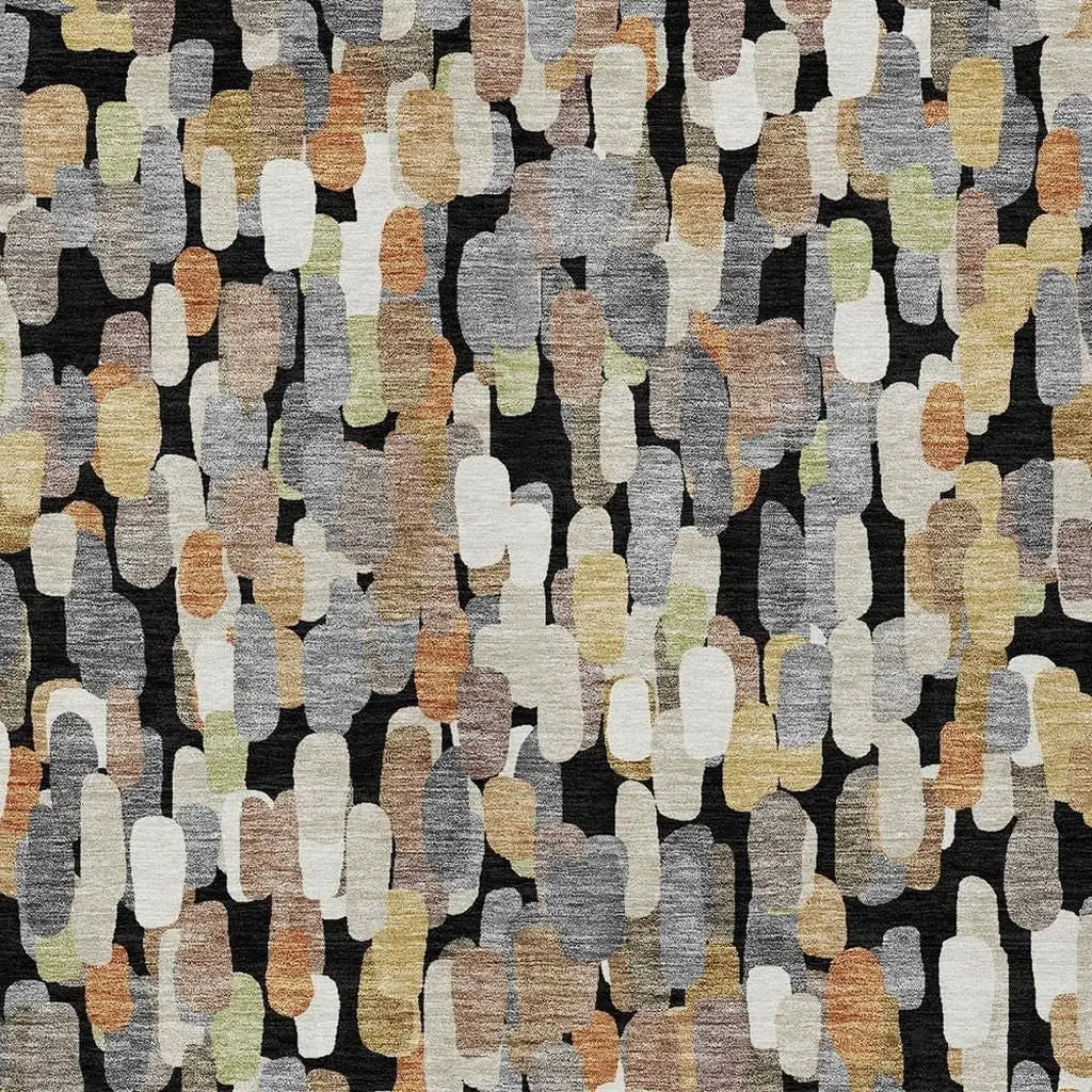 10' X 14' Black And Beige Abstract Washable Indoor Outdoor Area Rug Homeroots Outdoor