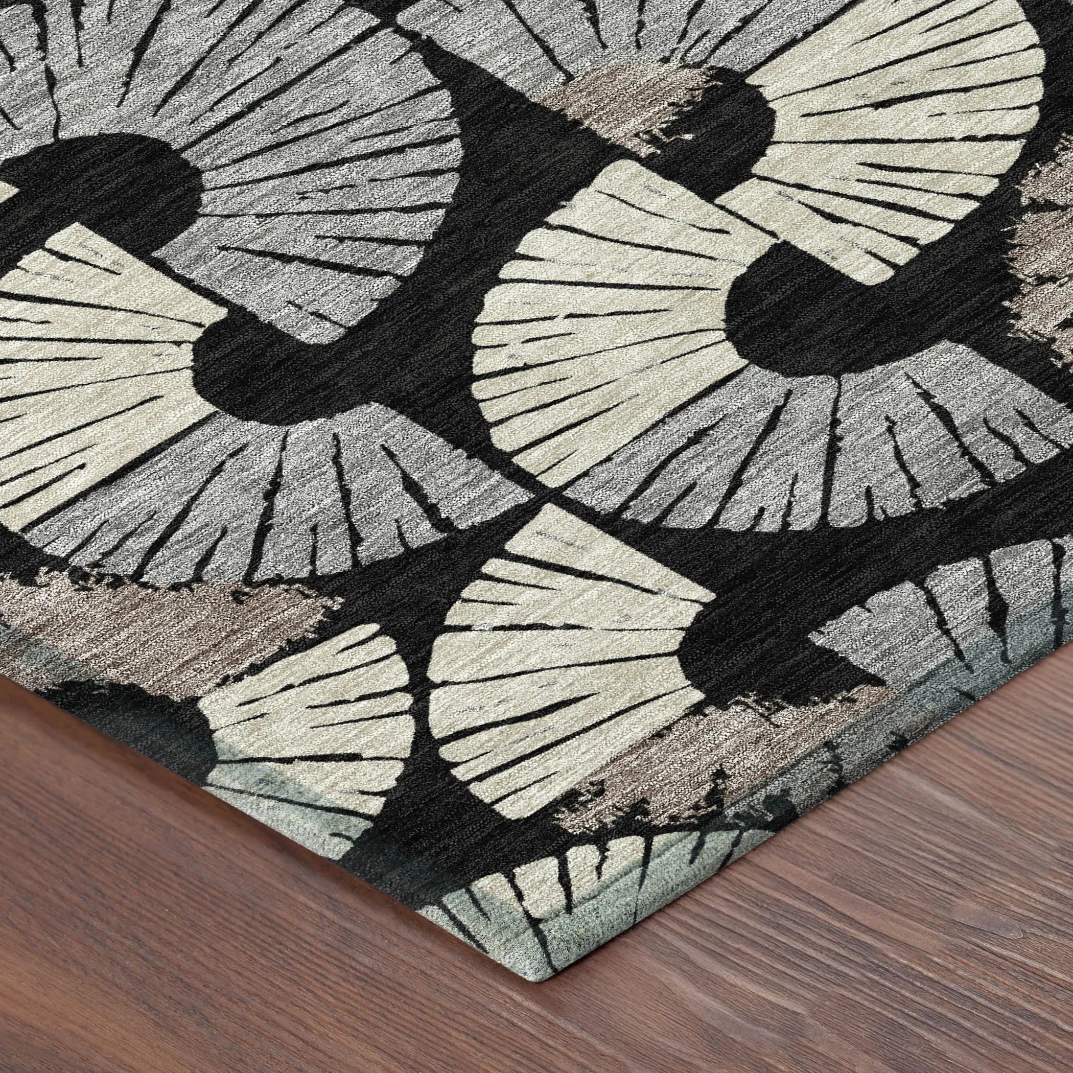 10' X 14' Black And Beige Geometric Washable Indoor Outdoor Area Rug Homeroots Outdoor