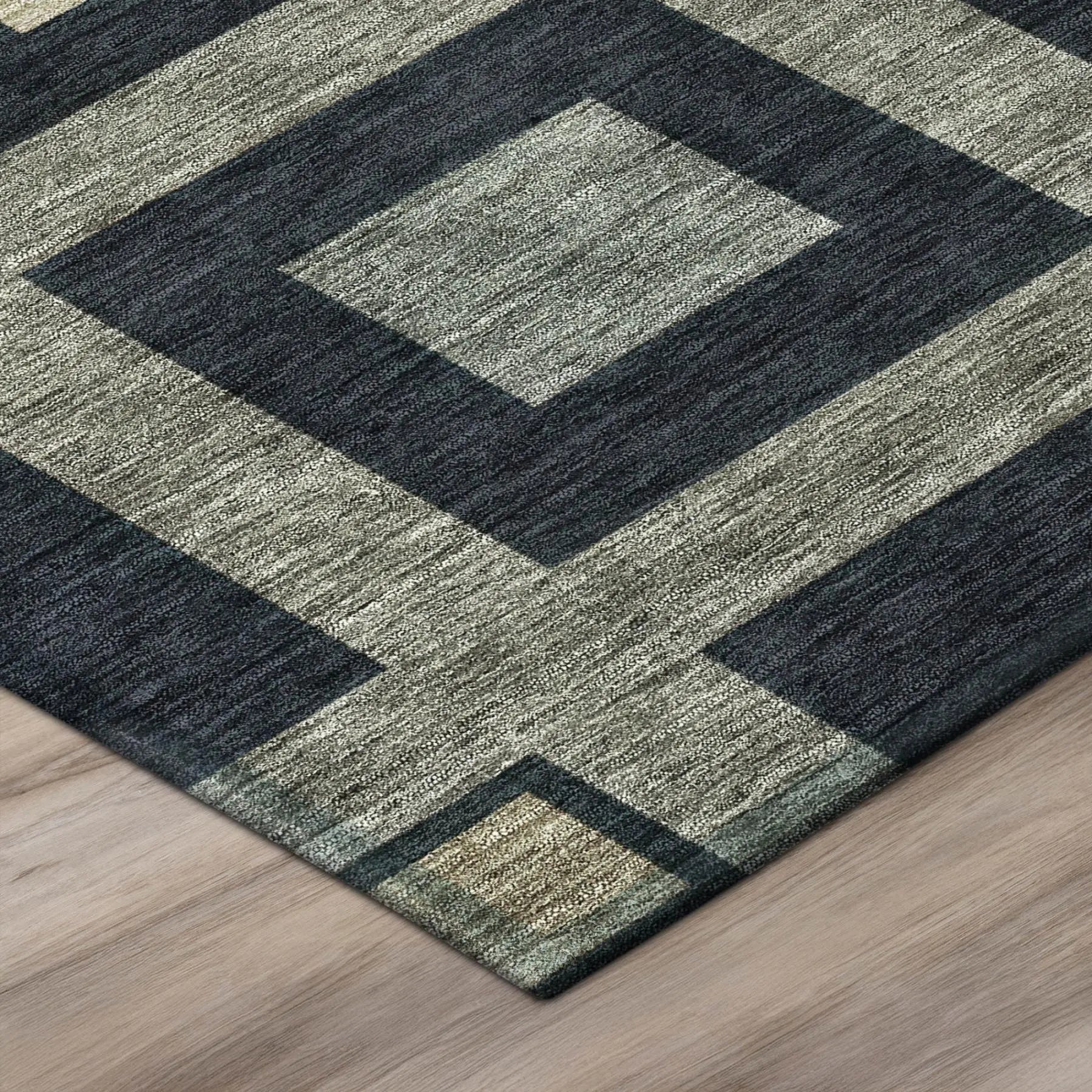 10' X 14' Black And Beige Geometric Washable Indoor Outdoor Area Rug Homeroots Outdoor