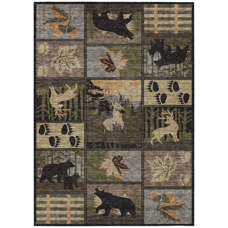 10' X 14' Black And Brown Bear Washable Indoor Outdoor Area Rug Homeroots Outdoor