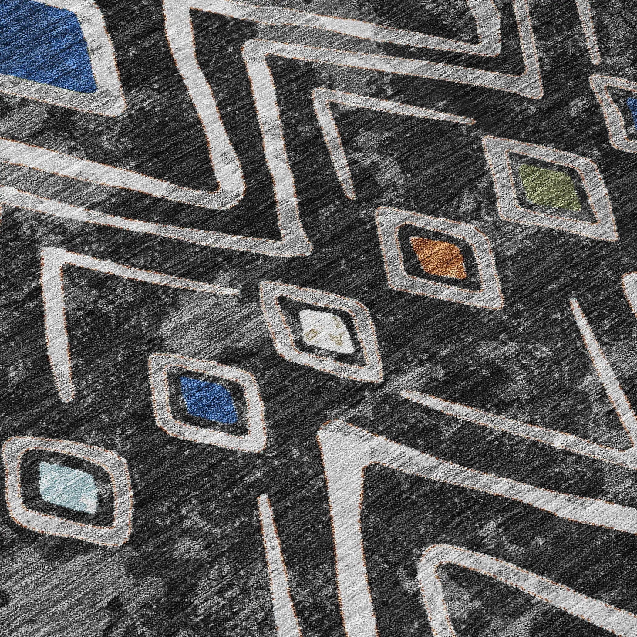 10' X 14' Black And Brown Geometric Washable Indoor Outdoor Area Rug Homeroots Outdoor