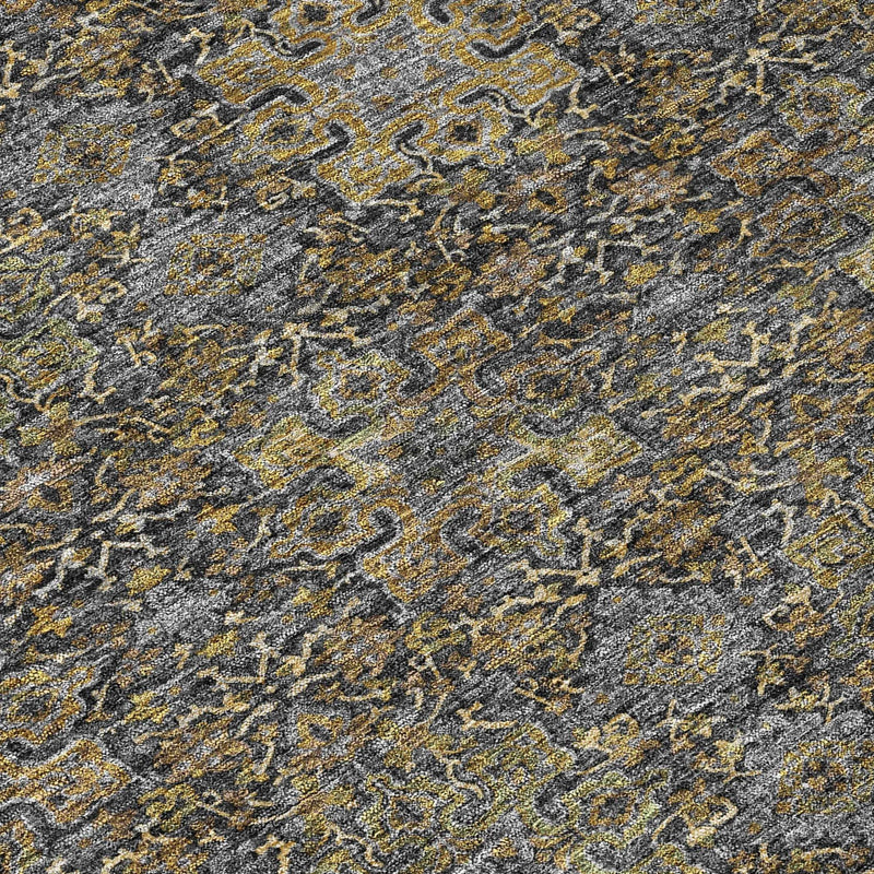 10' X 14' Black And Brown Oriental Washable Indoor Outdoor Area Rug Homeroots Outdoor