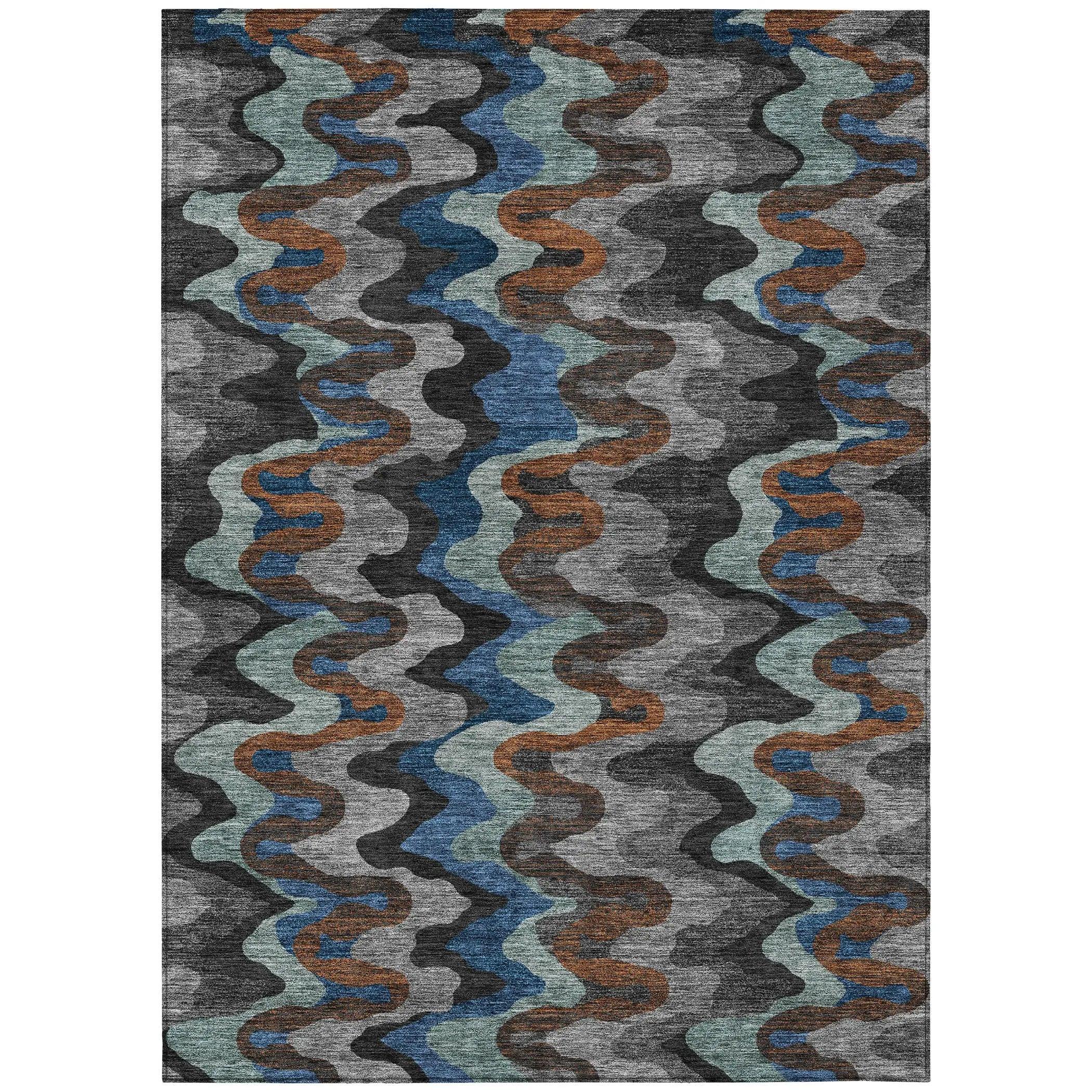 10' X 14' Black And Charcoal Abstract Washable Indoor Outdoor Area Rug Homeroots Outdoor