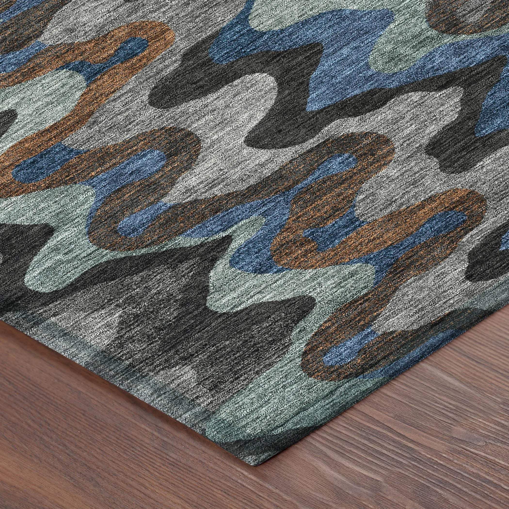 10' X 14' Black And Charcoal Abstract Washable Indoor Outdoor Area Rug Homeroots Outdoor
