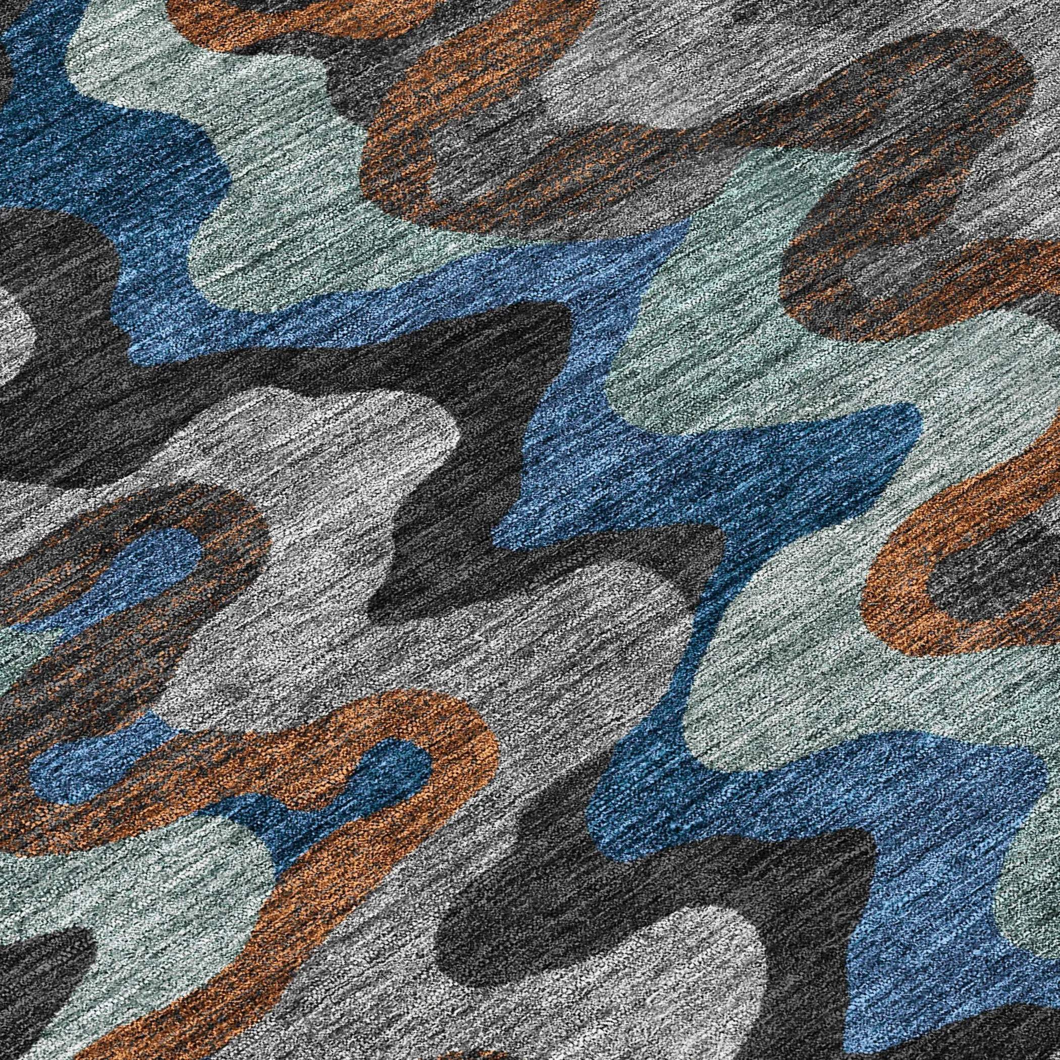 10' X 14' Black And Charcoal Abstract Washable Indoor Outdoor Area Rug Homeroots Outdoor