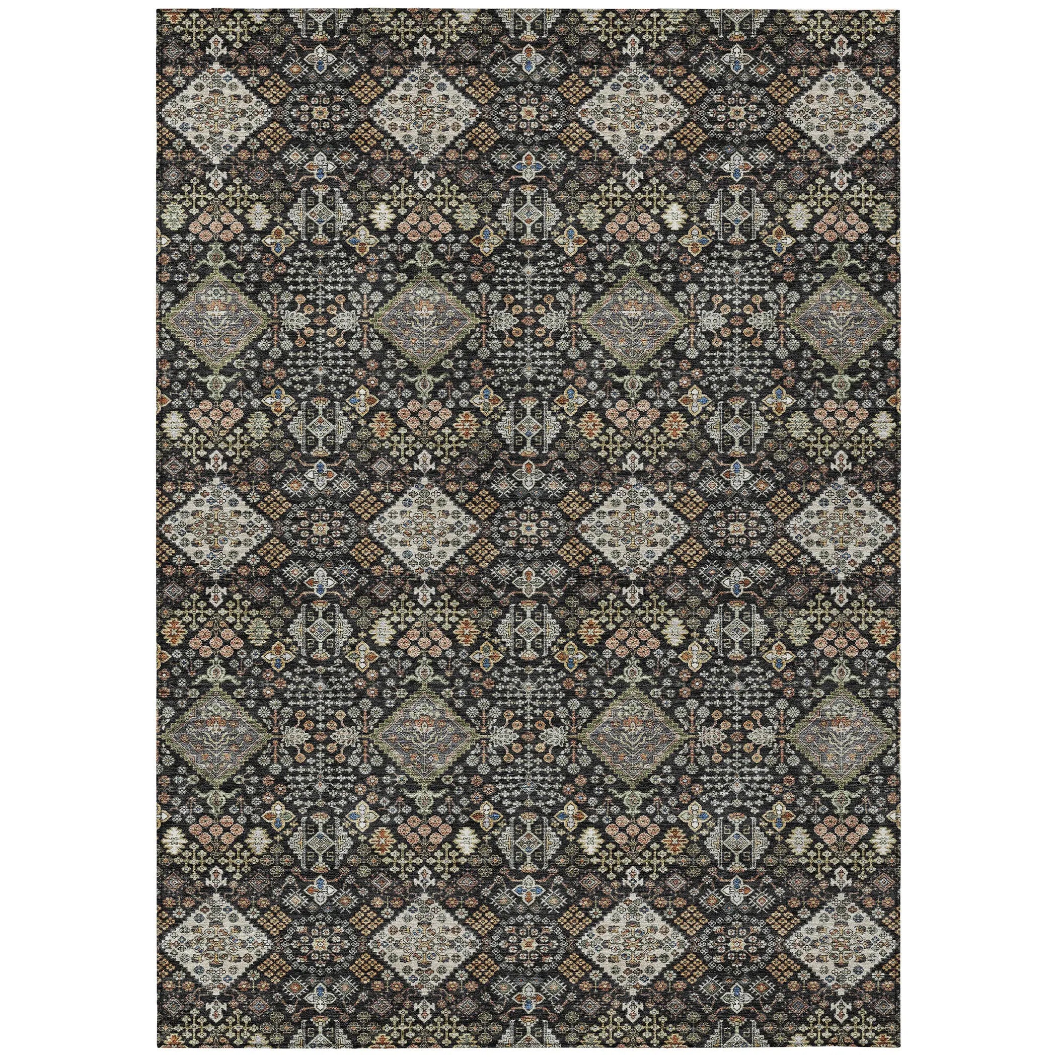 10' X 14' Black And Charcoal Geometric Washable Indoor Outdoor Area Rug Homeroots Outdoor