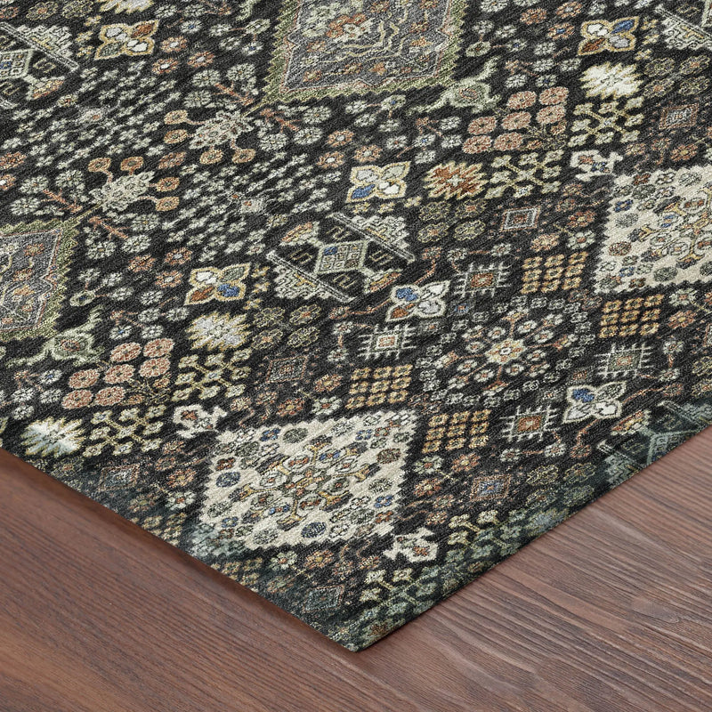 10' X 14' Black And Charcoal Geometric Washable Indoor Outdoor Area Rug Homeroots Outdoor