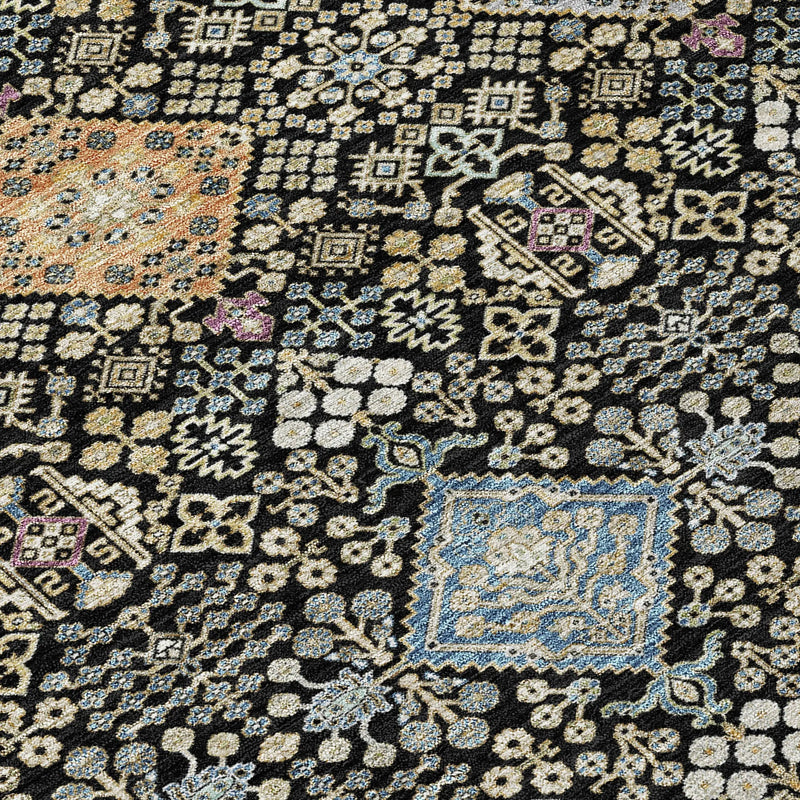 10' X 14' Black And Copper Oriental Washable Indoor Outdoor Area Rug Homeroots Outdoor