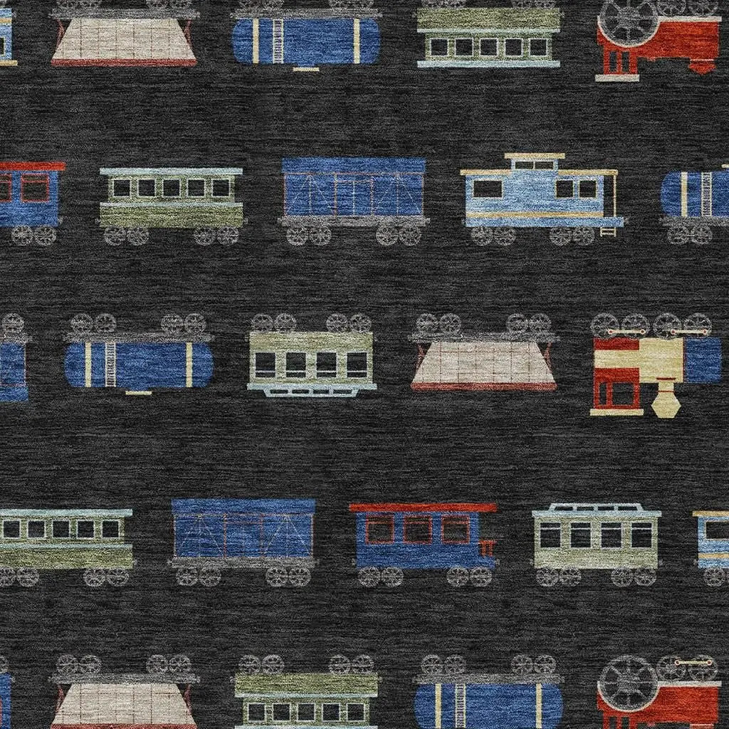 10' X 14' Black And Graphite Abstract Washable Indoor Outdoor Area Rug Homeroots Outdoor