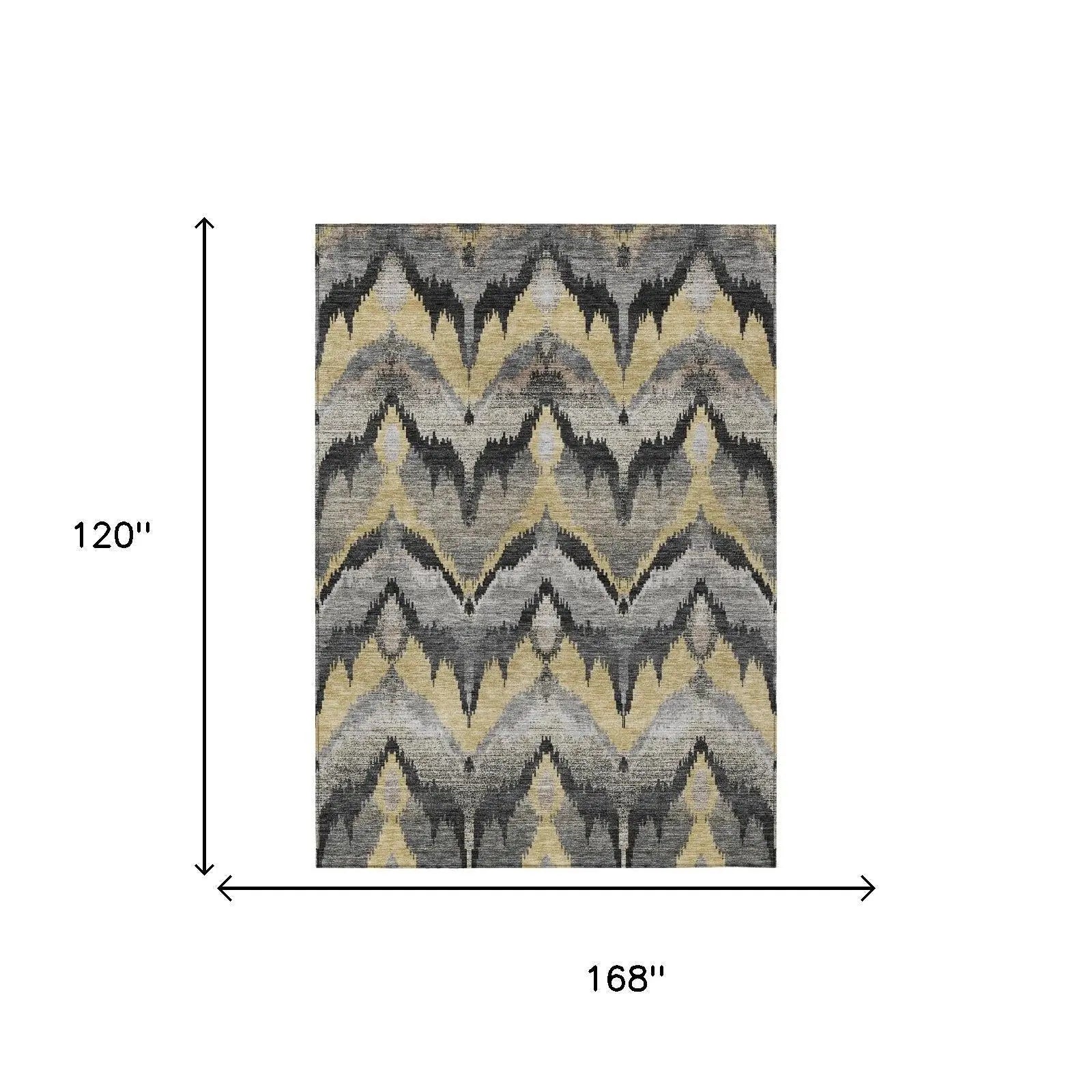 10' X 14' Black And Graphite Abstract Washable Indoor Outdoor Area Rug Homeroots Outdoor