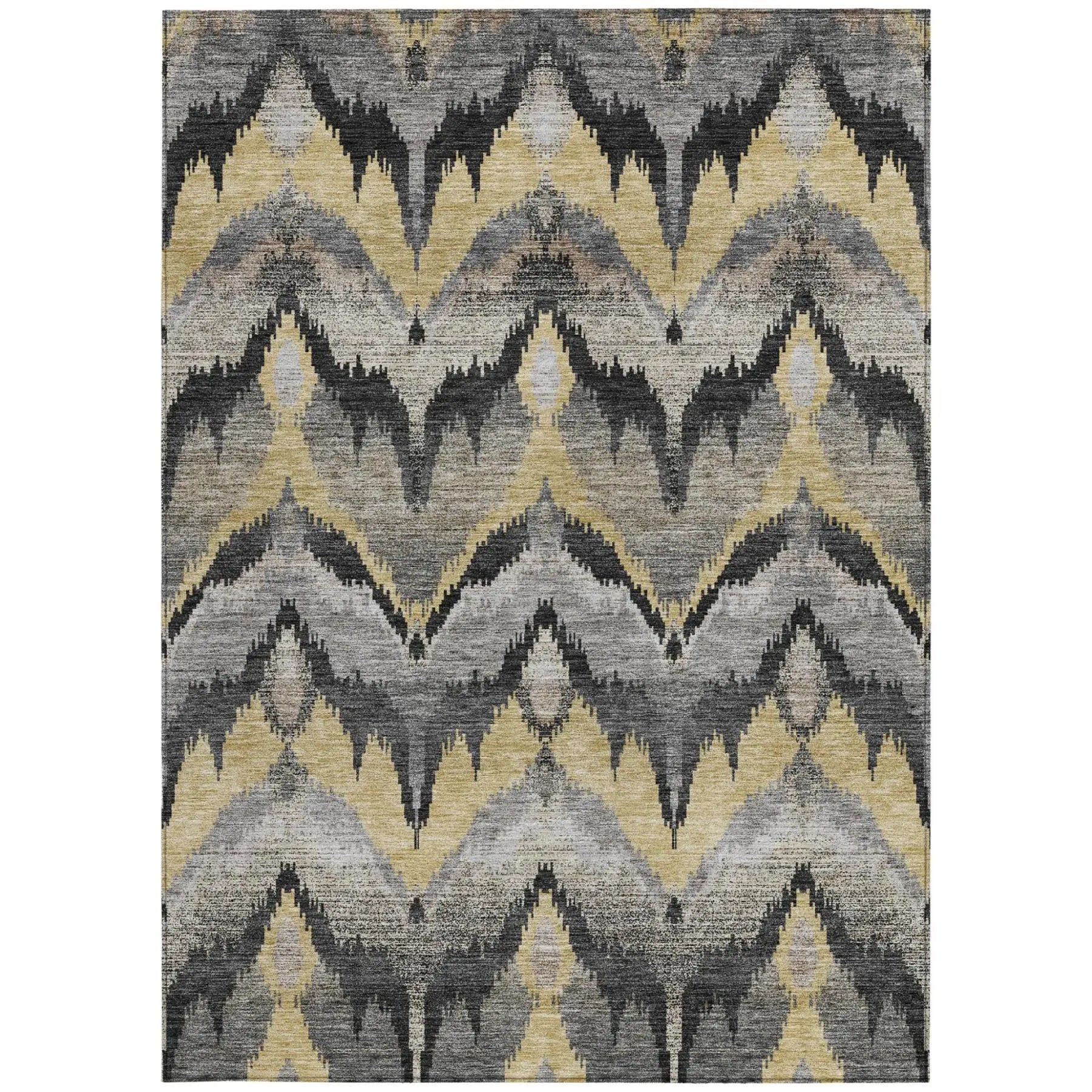 10' X 14' Black And Graphite Abstract Washable Indoor Outdoor Area Rug Homeroots Outdoor