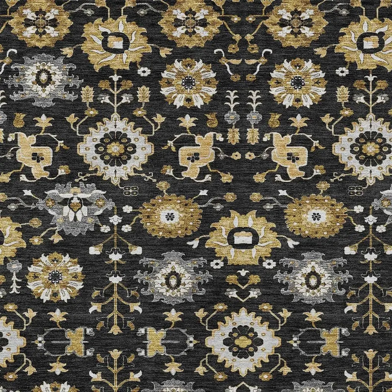 10' X 14' Black And Graphite Geometric Washable Indoor Outdoor Area Rug Homeroots Outdoor