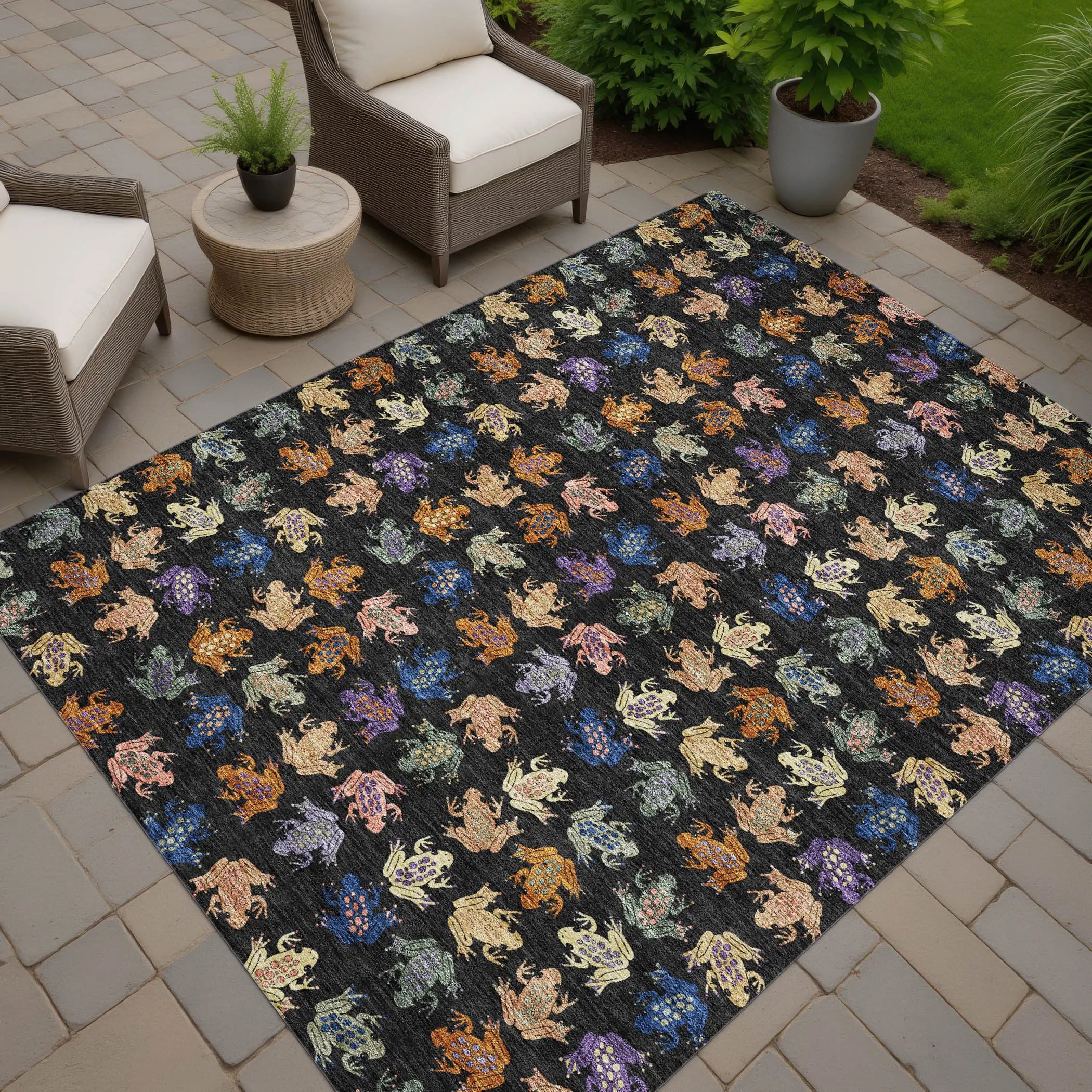 10' X 14' Black And Graphite Geometric Washable Indoor Outdoor Area Rug Homeroots Outdoor