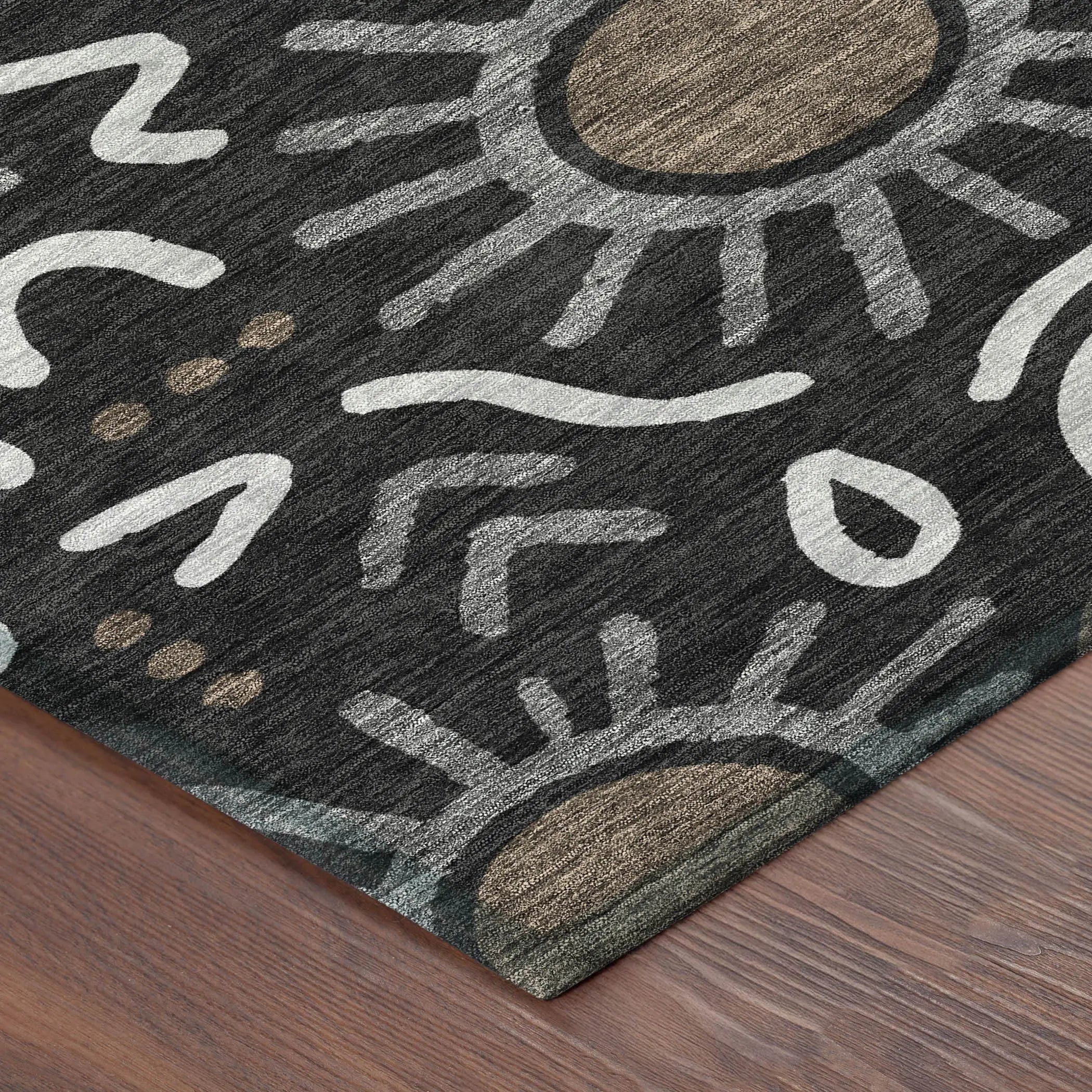 10' X 14' Black And Graphite Geometric Washable Indoor Outdoor Area Rug Homeroots Outdoor