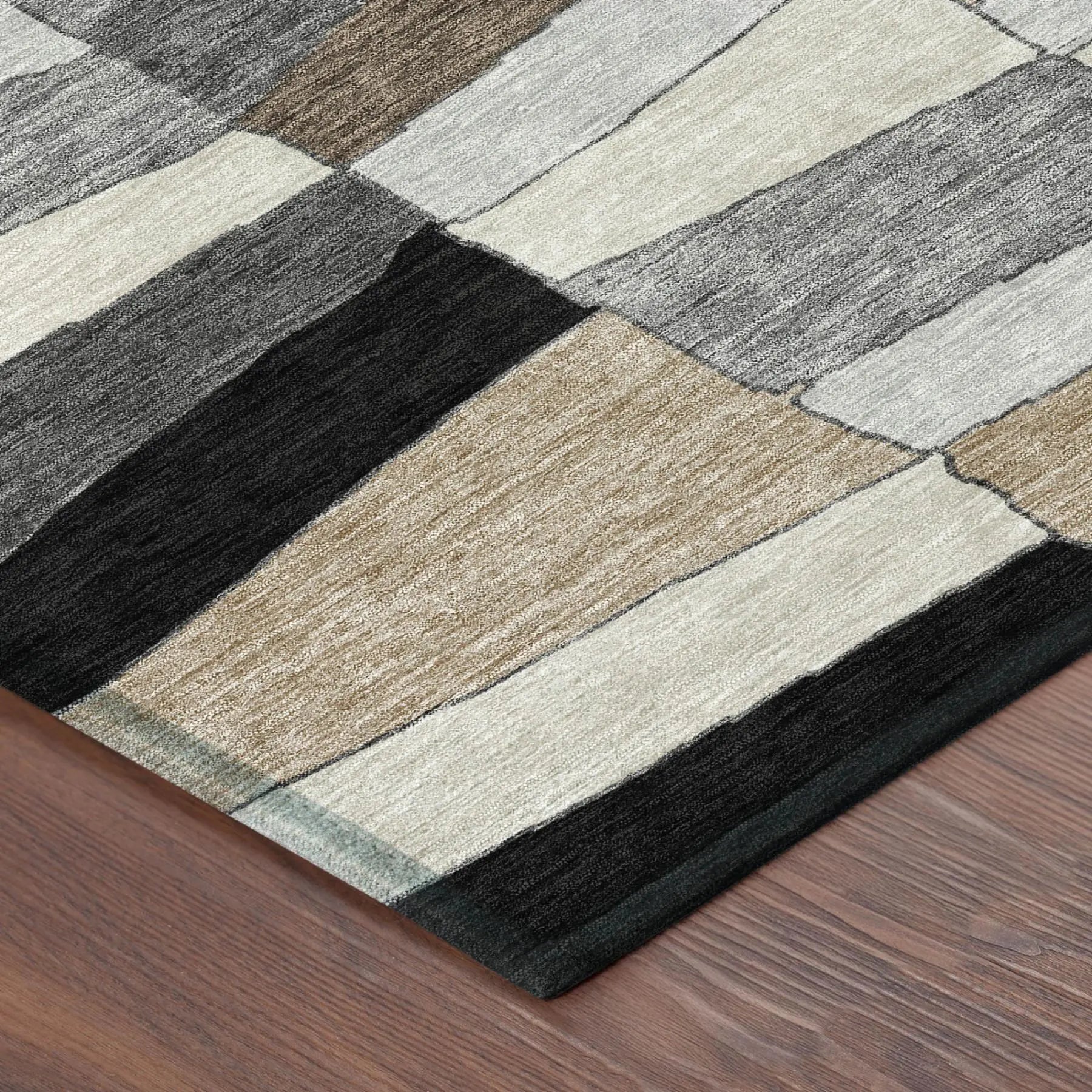10' X 14' Black And Graphite Geometric Washable Indoor Outdoor Area Rug Homeroots Outdoor