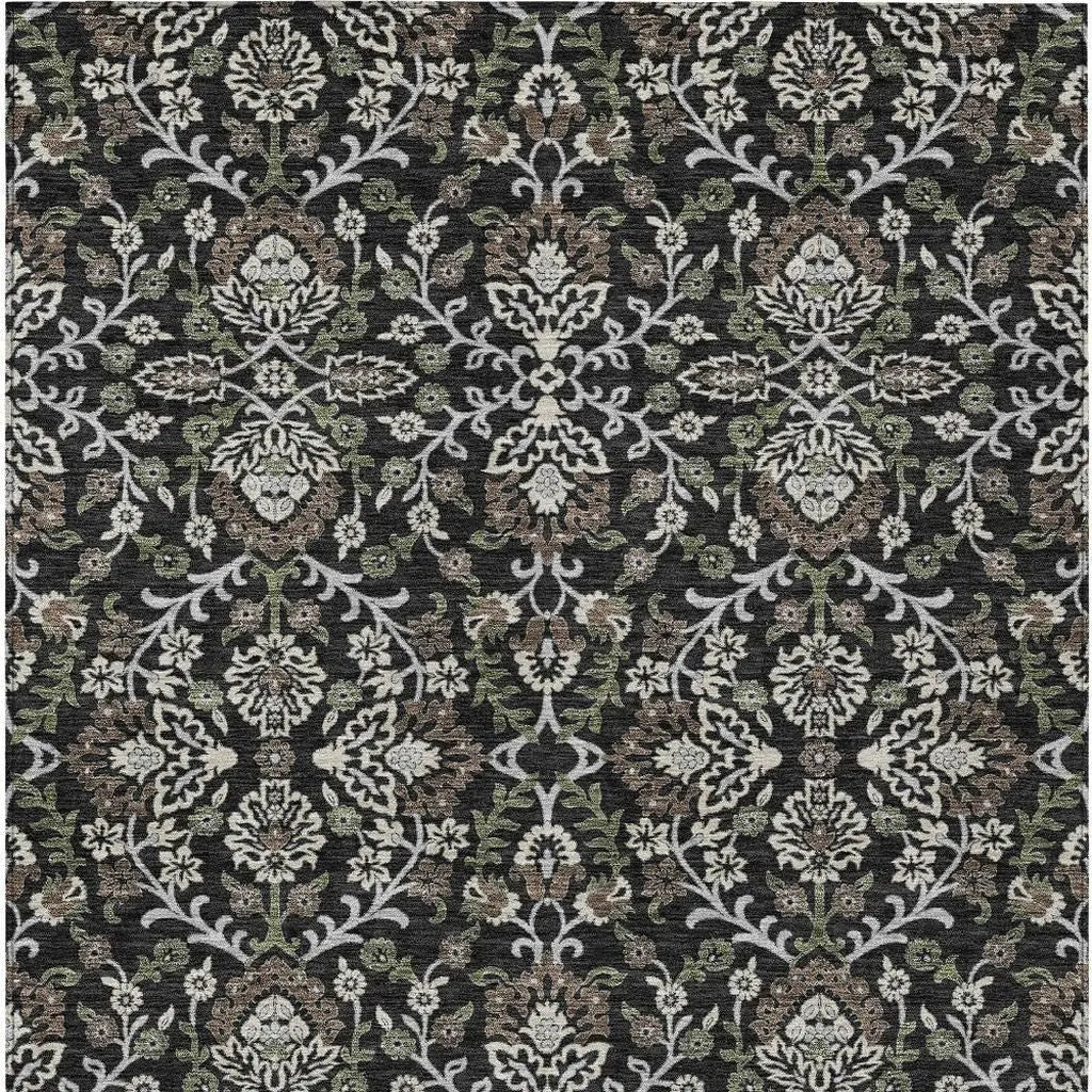 10' X 14' Black And Graphite Geometric Washable Indoor Outdoor Area Rug Homeroots Outdoor