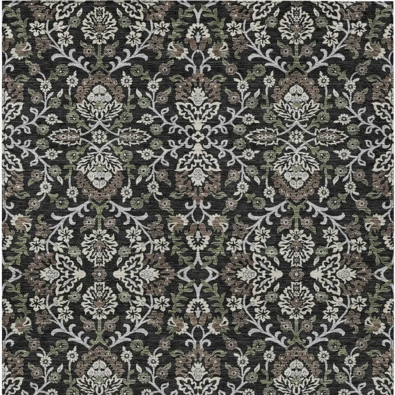 10' X 14' Black And Graphite Geometric Washable Indoor Outdoor Area Rug Homeroots Outdoor