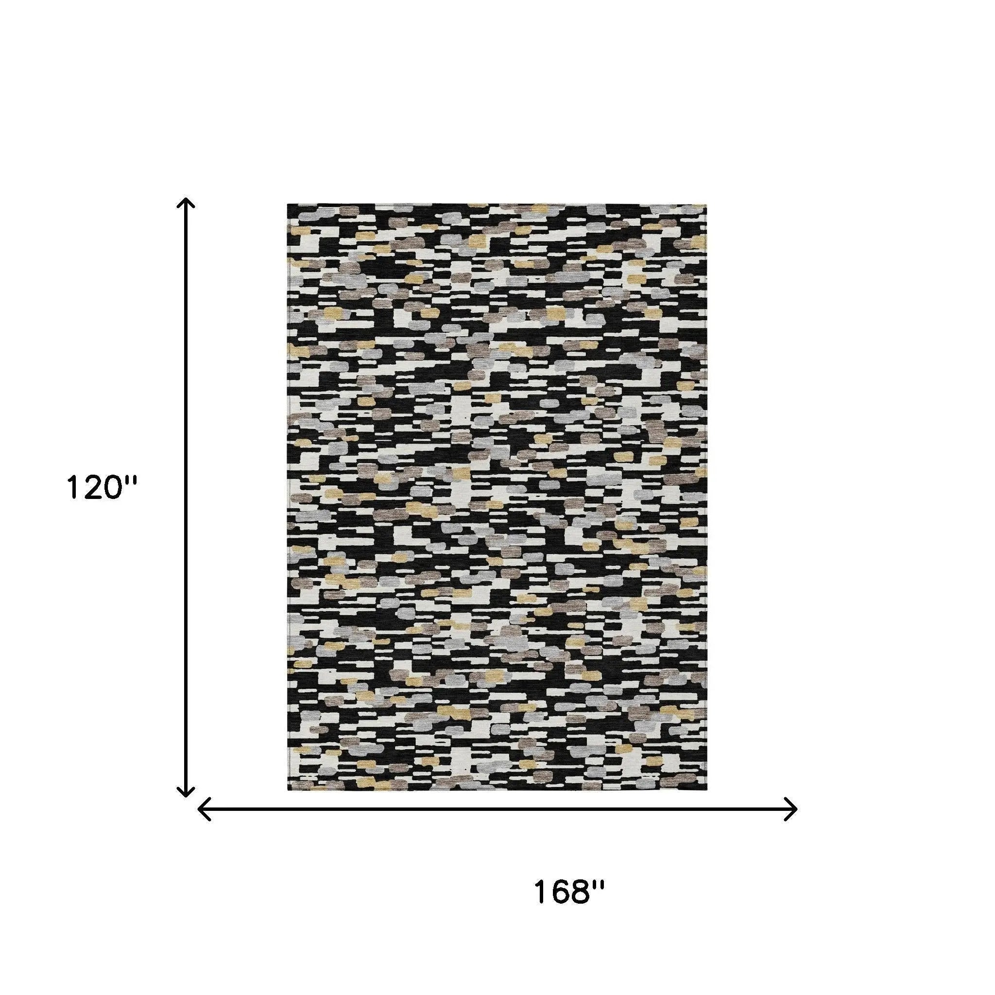 10' X 14' Black And Graphite Geometric Washable Indoor Outdoor Area Rug Homeroots Outdoor
