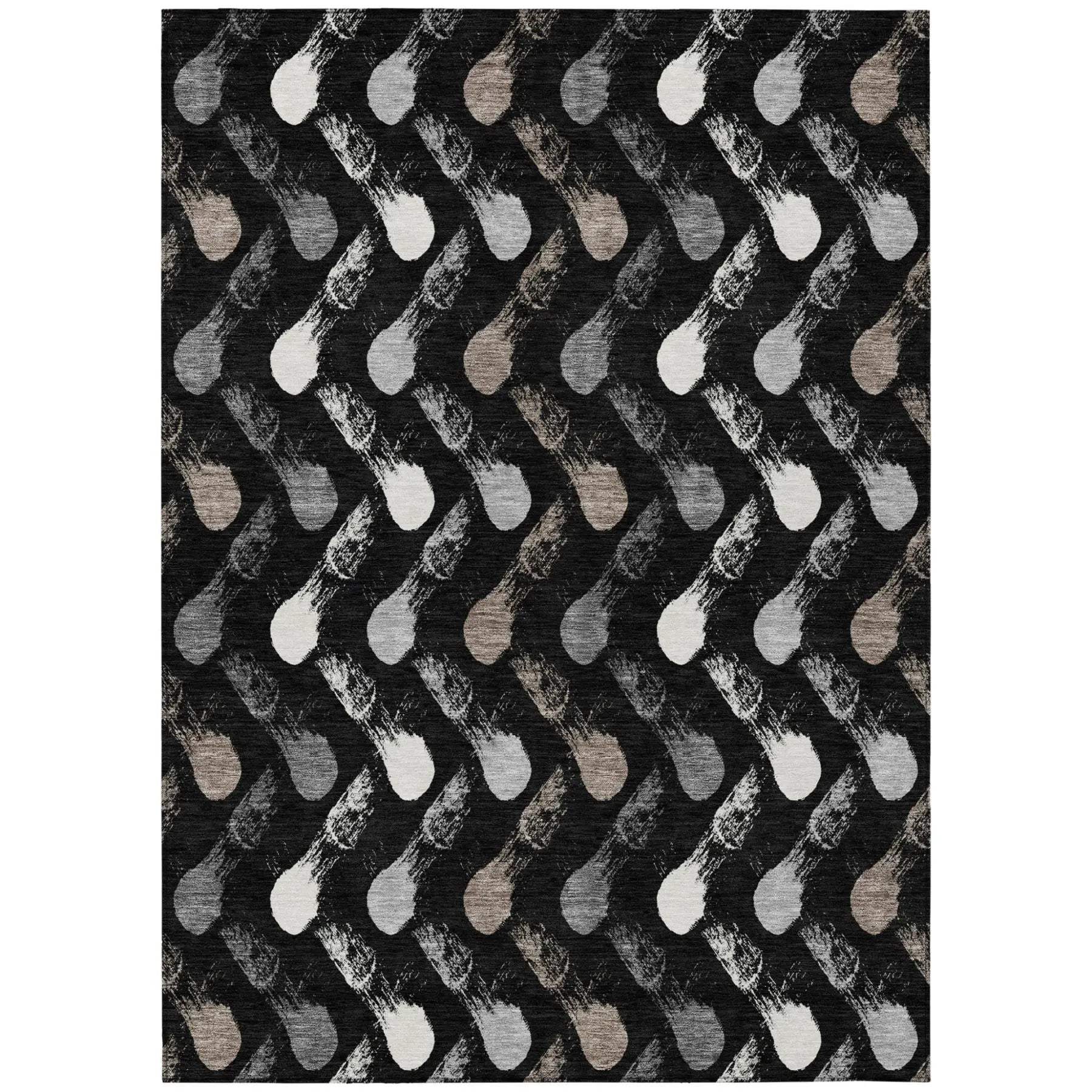 10' X 14' Black And Graphite Geometric Washable Indoor Outdoor Area Rug Homeroots Outdoor