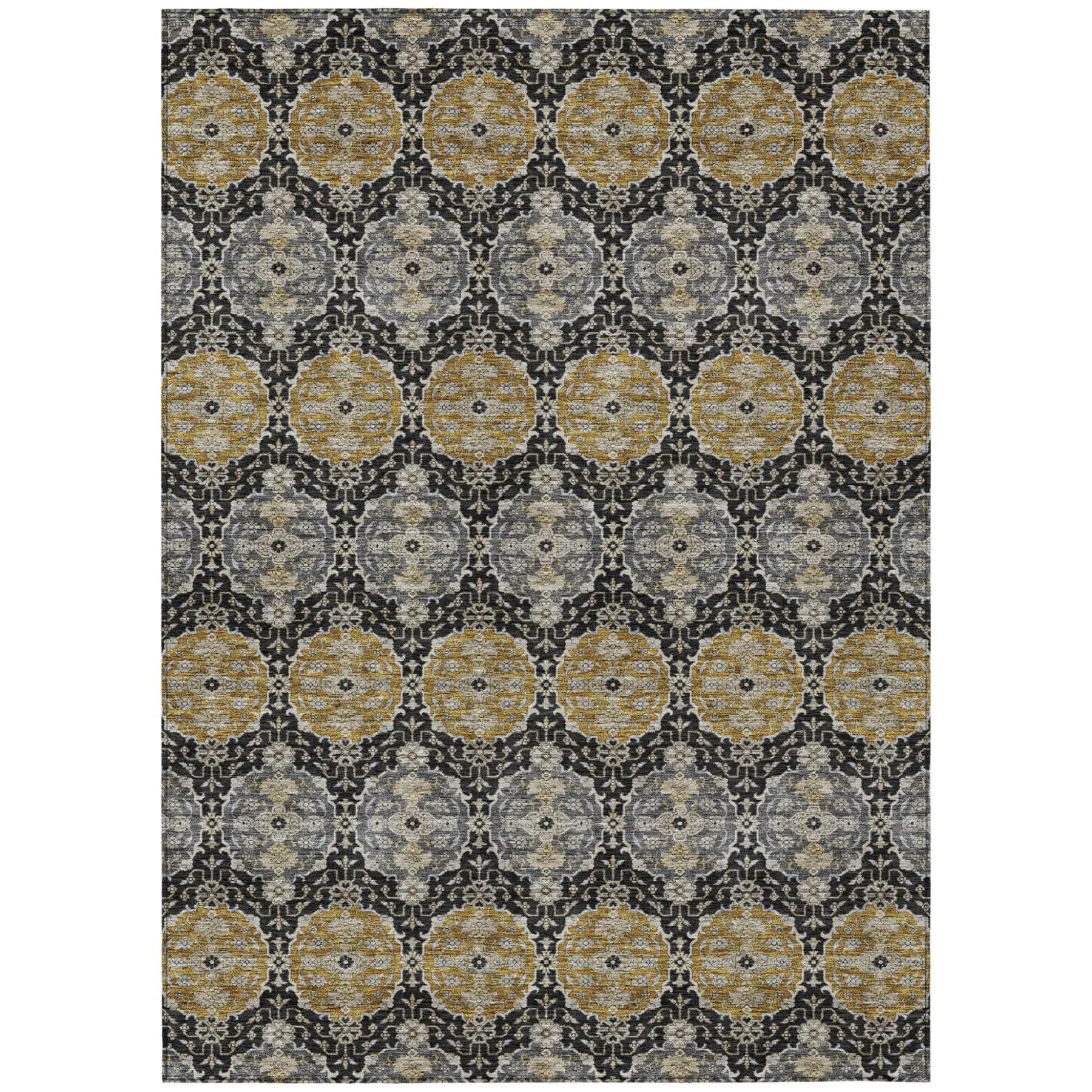 10' X 14' Black And Graphite Striped Washable Indoor Outdoor Area Rug Homeroots Outdoor