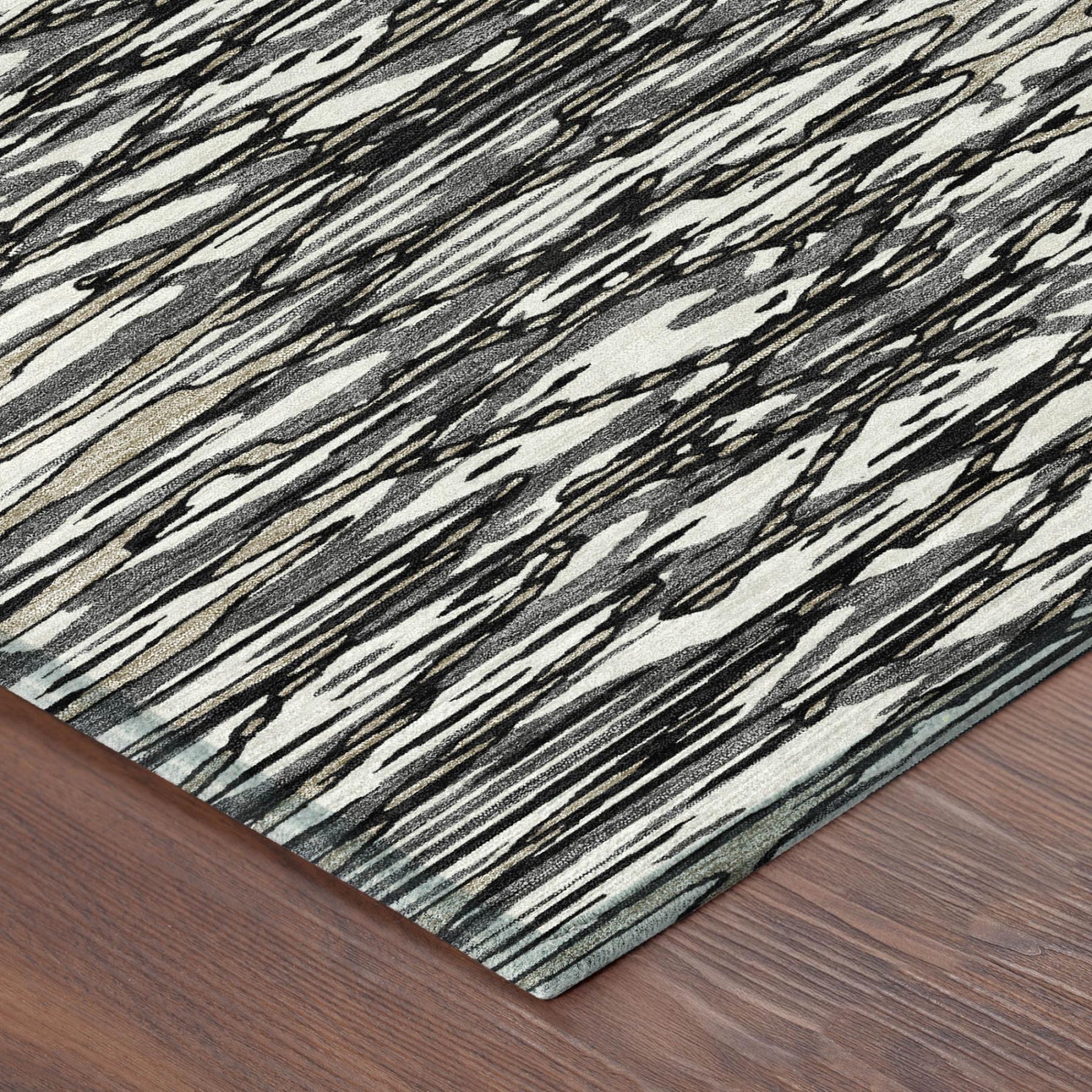 10' X 14' Black And Gray Abstract Washable Indoor Outdoor Area Rug Homeroots Outdoor