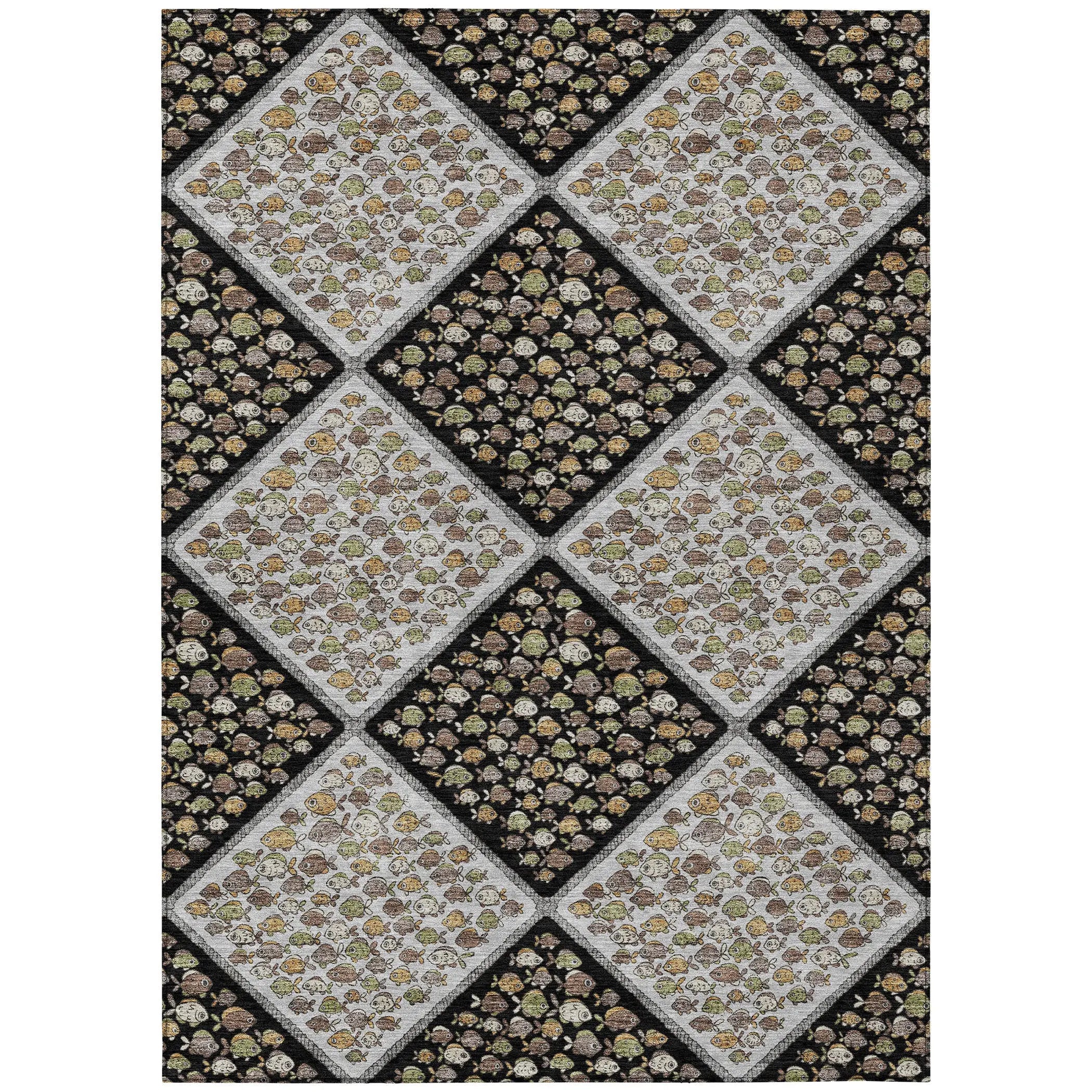 10' X 14' Black And Gray Abstract Washable Indoor Outdoor Area Rug Homeroots Outdoor