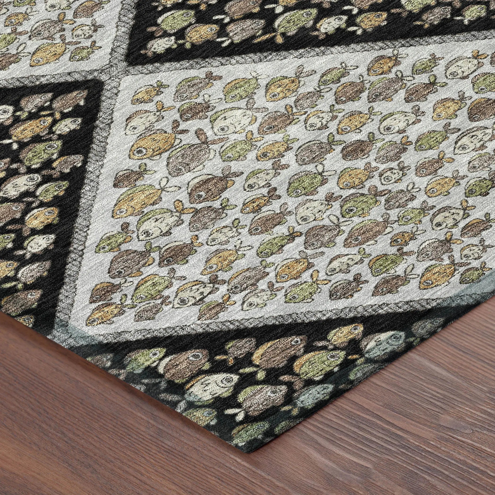 10' X 14' Black And Gray Abstract Washable Indoor Outdoor Area Rug Homeroots Outdoor