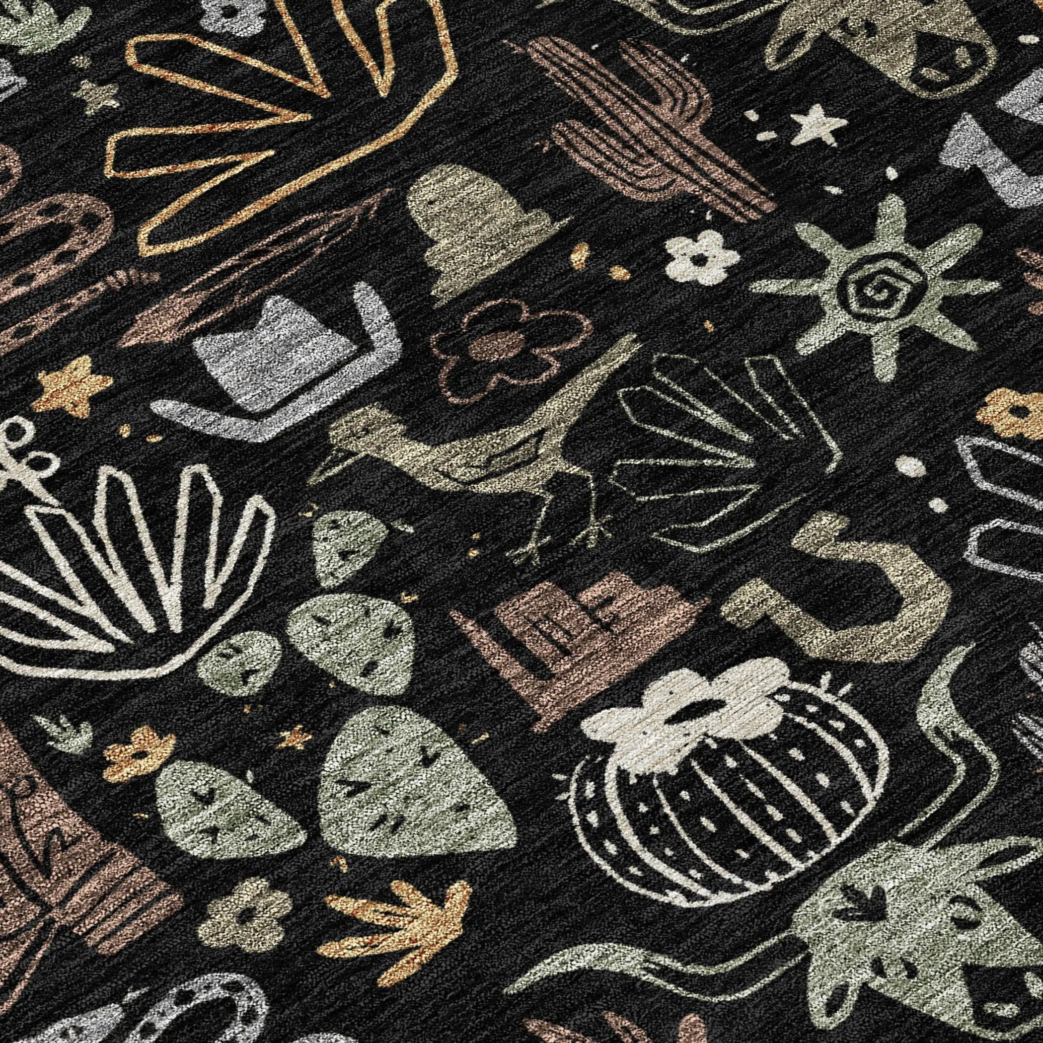 10' X 14' Black And Gray Cactus Washable Indoor Outdoor Area Rug Homeroots Outdoor