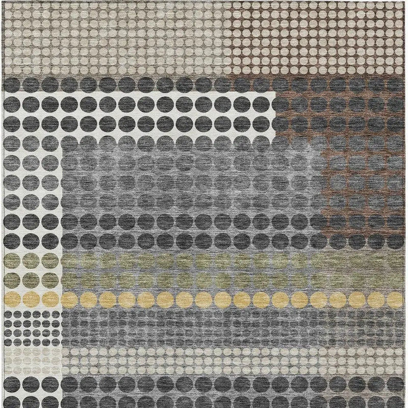 10' X 14' Black And Gray Geometric Washable Indoor Outdoor Area Rug Homeroots Outdoor