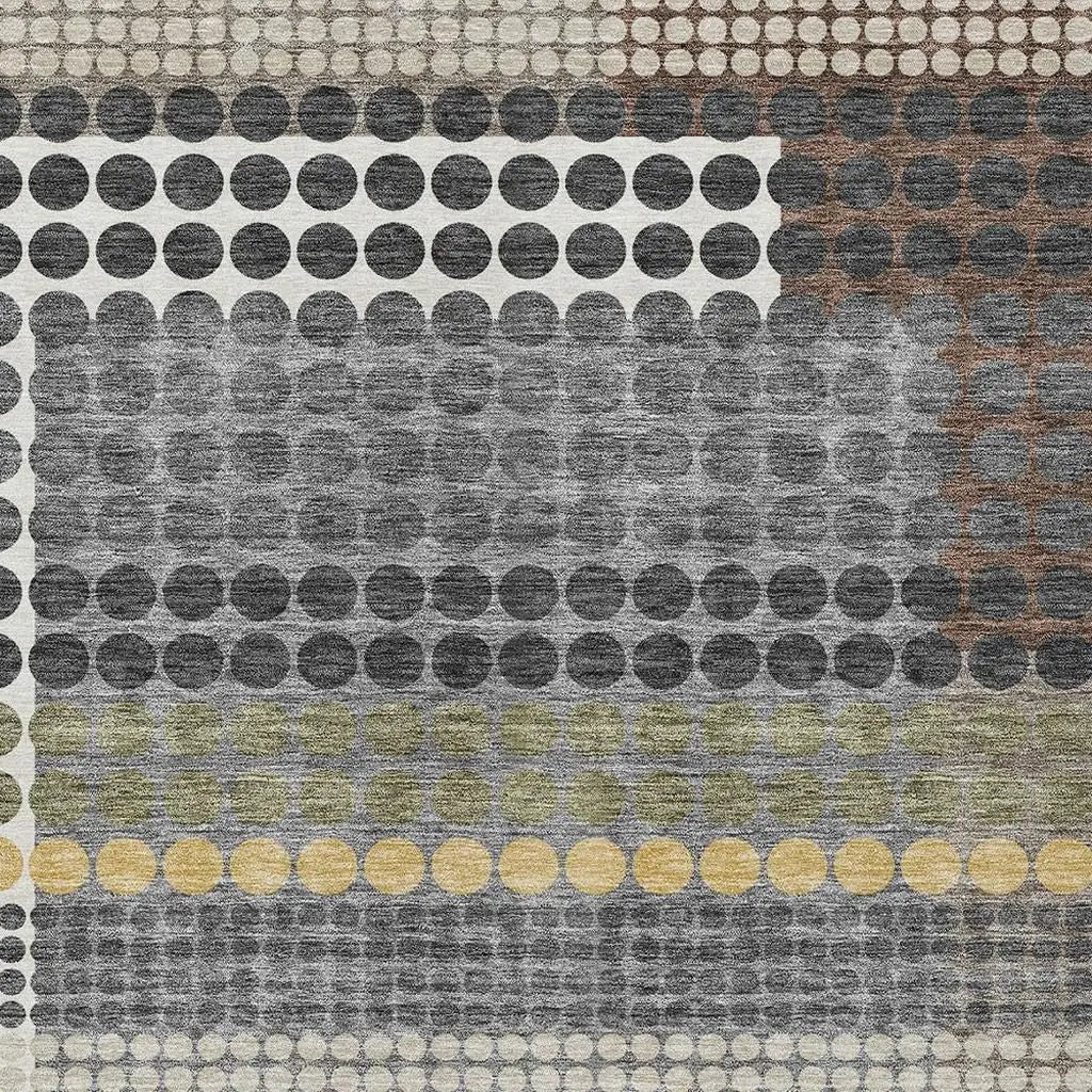 10' X 14' Black And Gray Geometric Washable Indoor Outdoor Area Rug Homeroots Outdoor