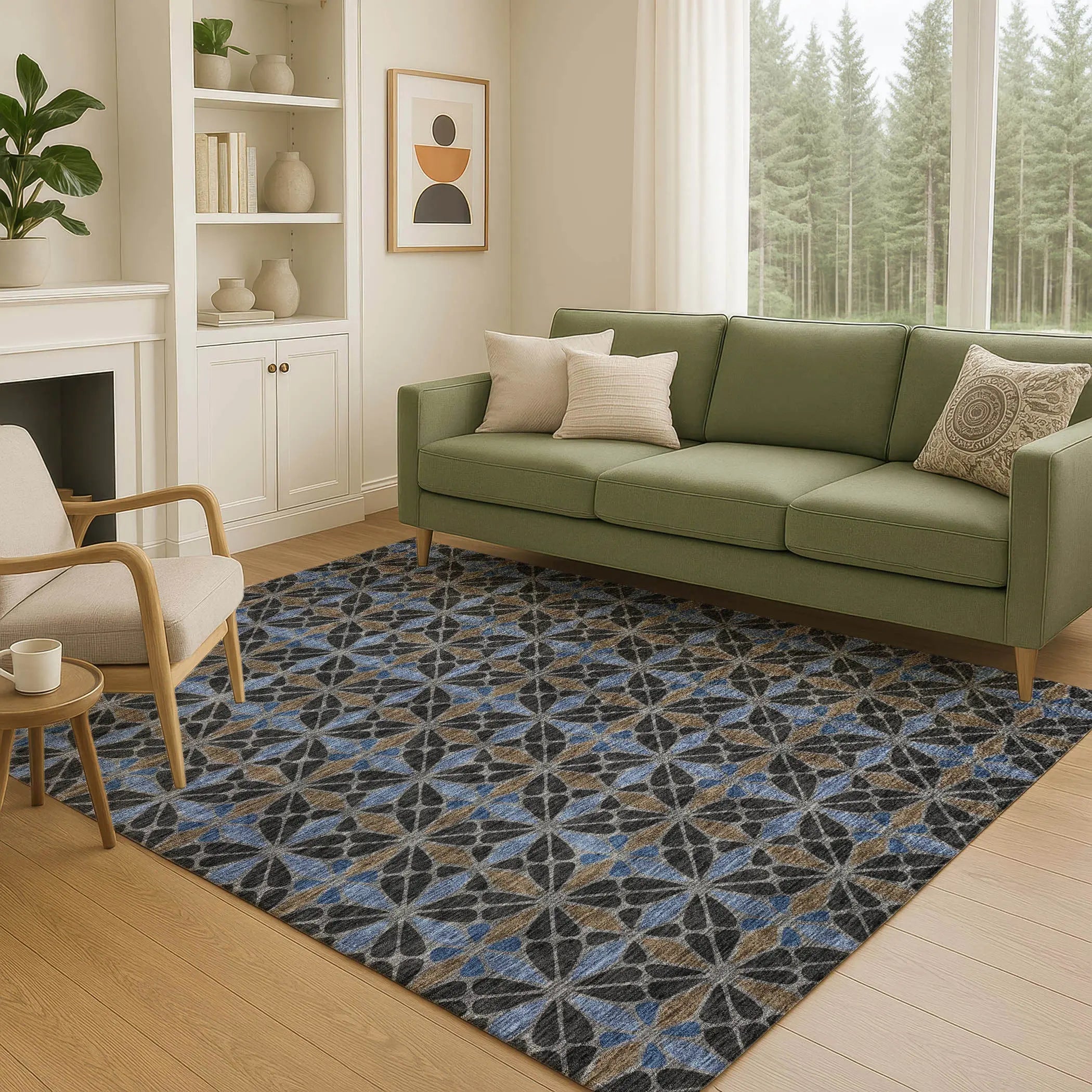 10' X 14' Black And Gray Geometric Washable Indoor Outdoor Area Rug Homeroots Outdoor
