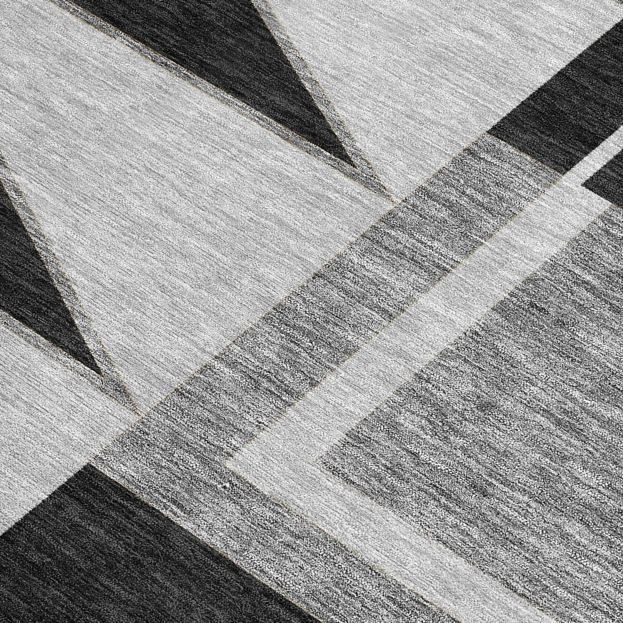 10' X 14' Black And Gray Geometric Washable Indoor Outdoor Area Rug Homeroots Outdoor