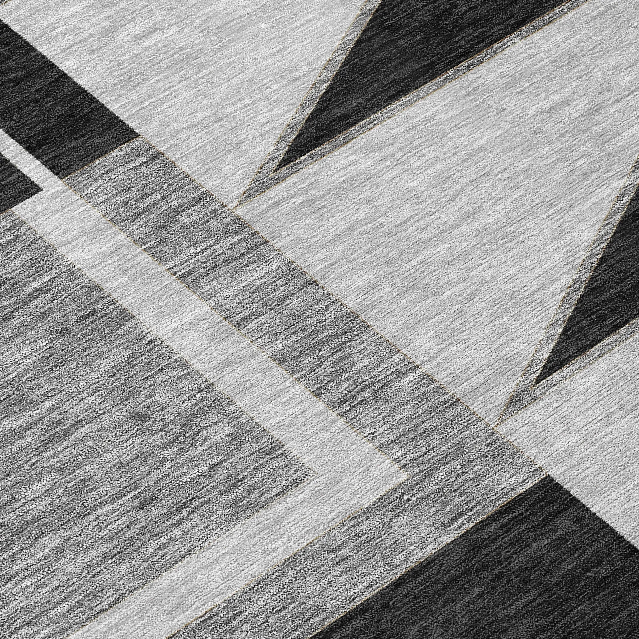 10' X 14' Black And Gray Geometric Washable Indoor Outdoor Area Rug Homeroots Outdoor
