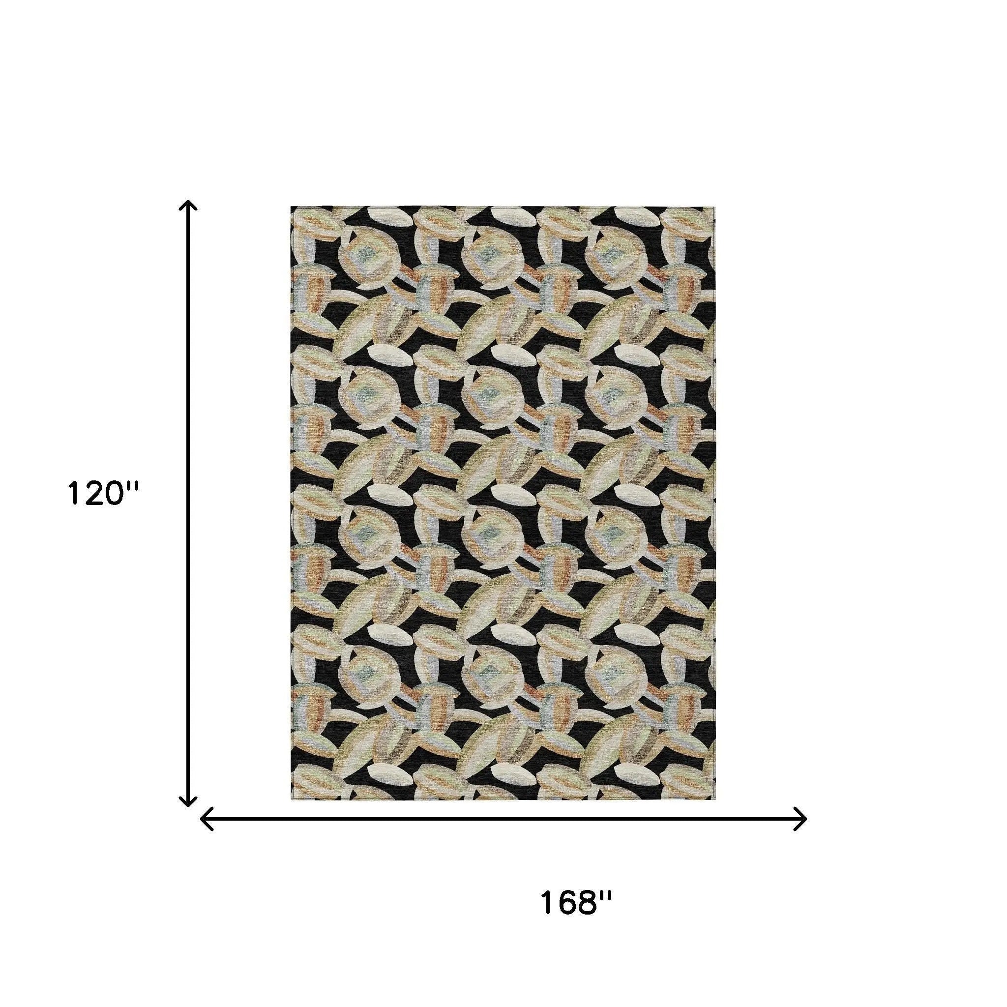 10' X 14' Black And Ivory Abstract Washable Indoor Outdoor Area Rug Homeroots Outdoor