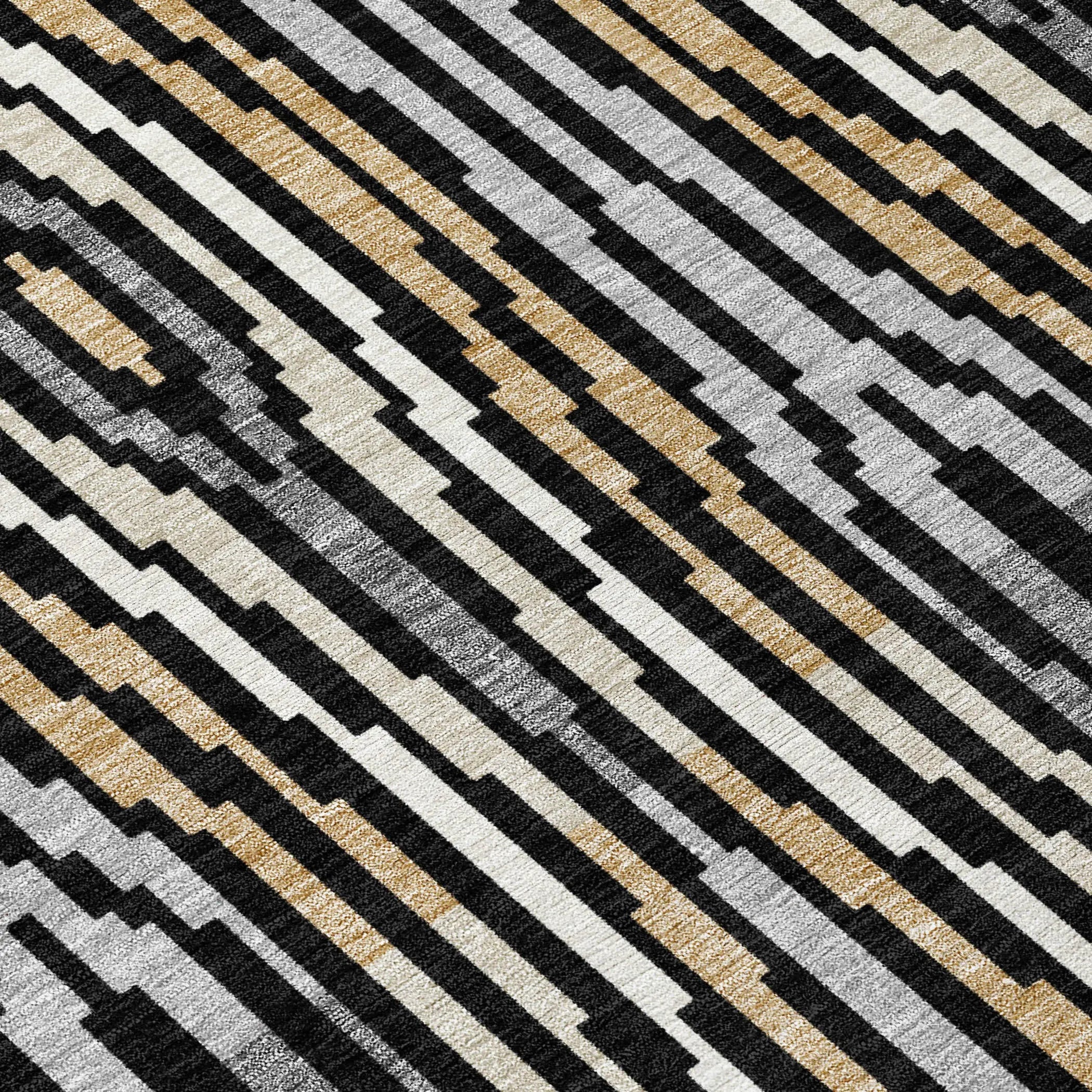 10' X 14' Black And Ivory Abstract Washable Indoor Outdoor Area Rug Homeroots Outdoor