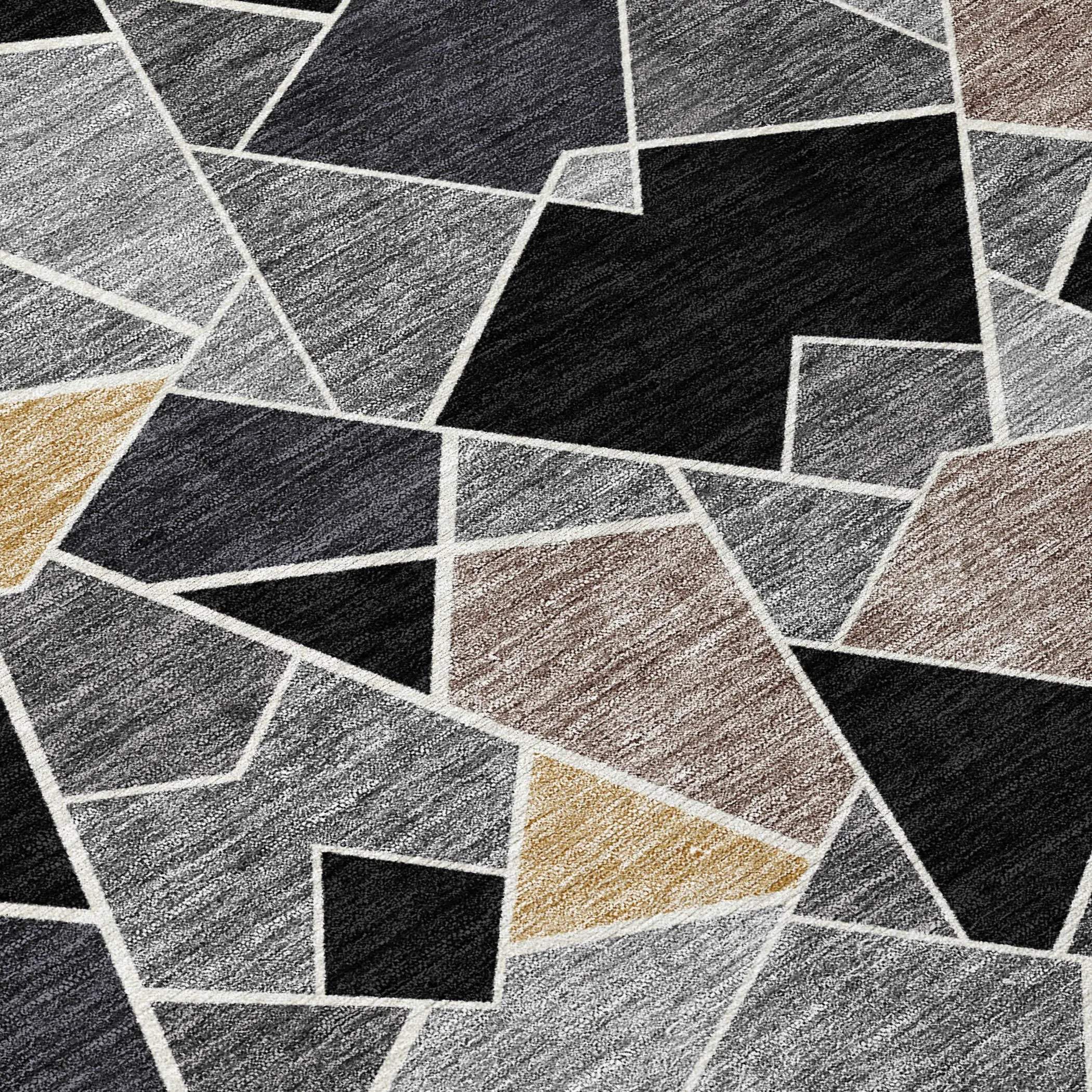 10' X 14' Black And Ivory Geometric Washable Indoor Outdoor Area Rug Homeroots Outdoor