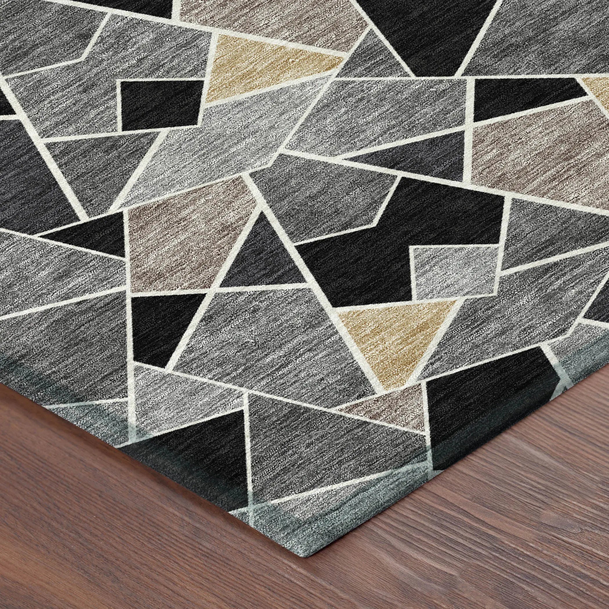 10' X 14' Black And Ivory Geometric Washable Indoor Outdoor Area Rug Homeroots Outdoor
