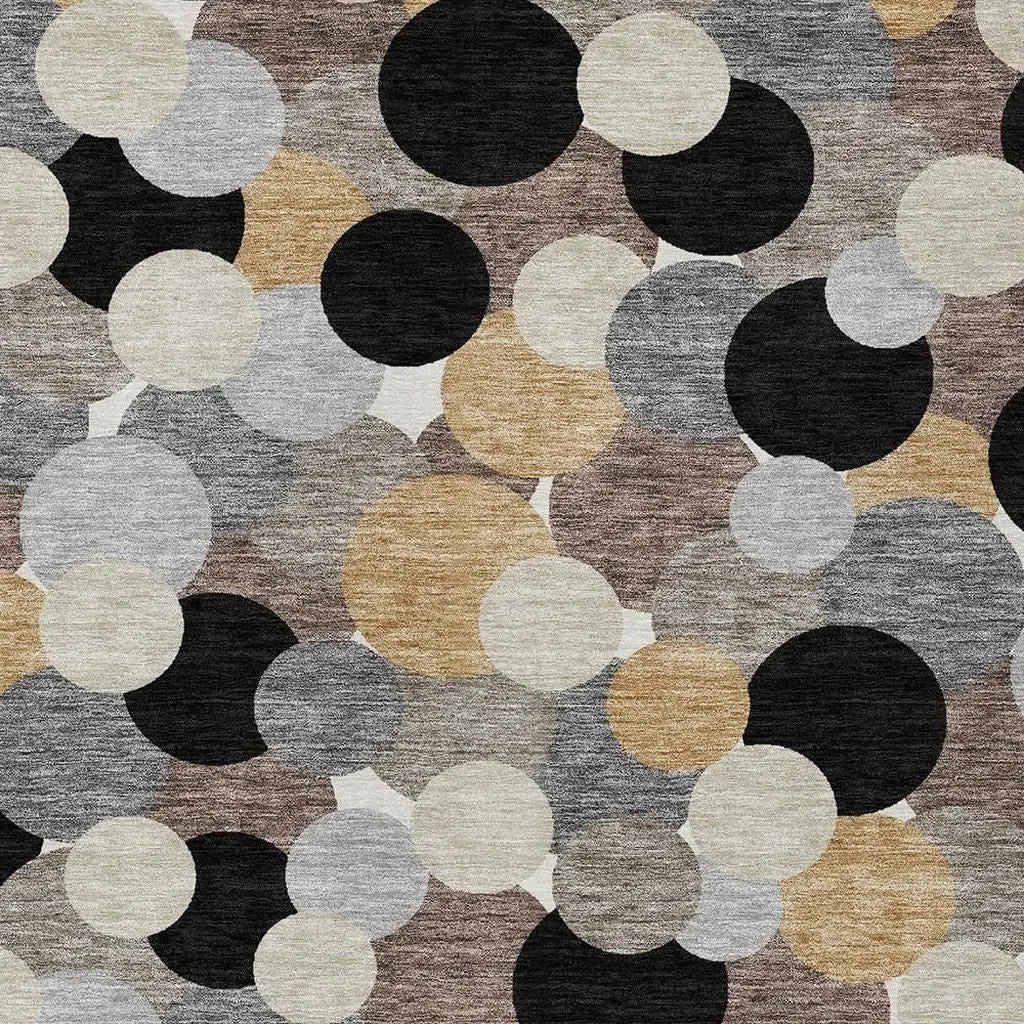 10' X 14' Black And Ivory Geometric Washable Indoor Outdoor Area Rug Homeroots Outdoor