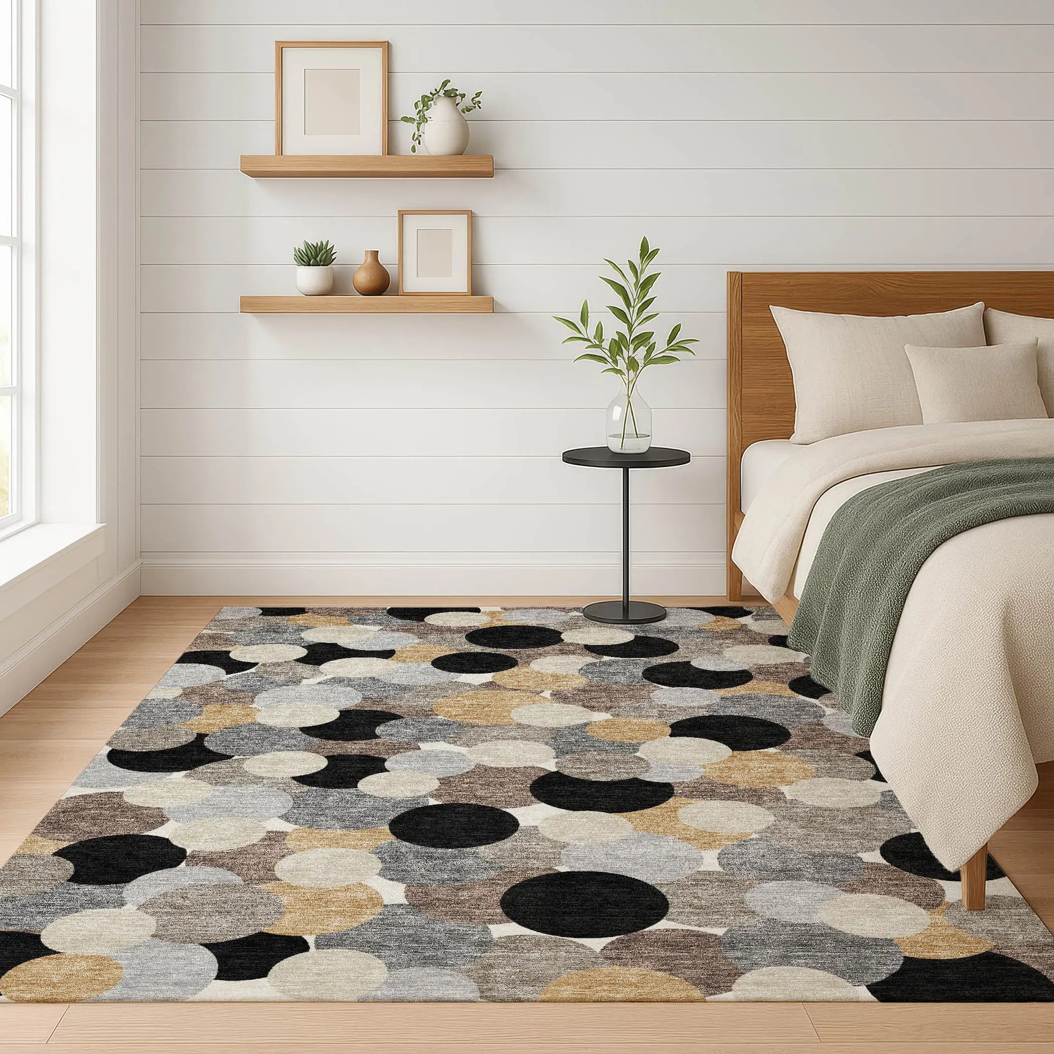 10' X 14' Black And Ivory Geometric Washable Indoor Outdoor Area Rug Homeroots Outdoor